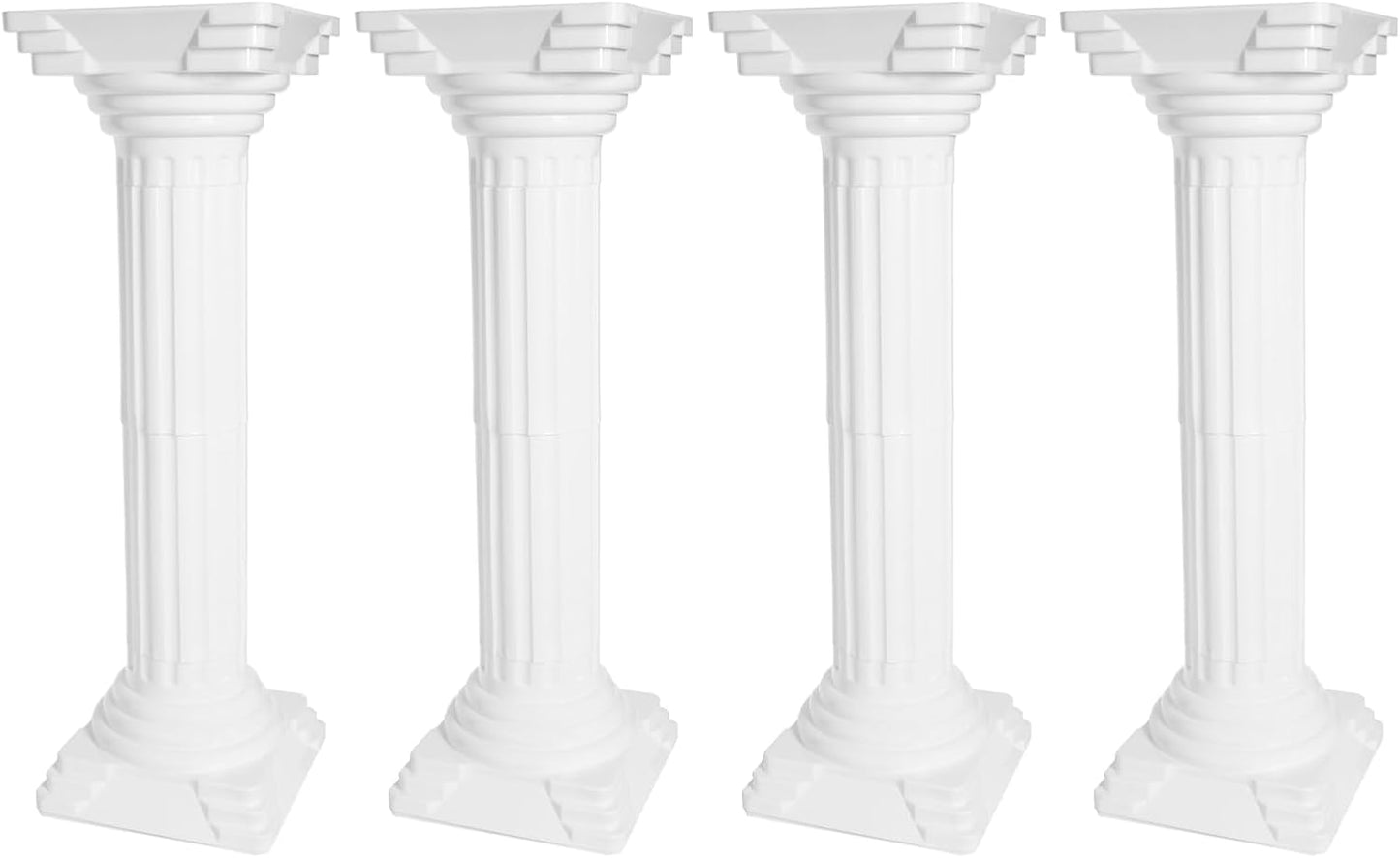 Roman Pillars Decoration Party Flower Pot Columns Set 4Pcs 10.83x10.83x33.86in Decor Pedstal Stand Flower Floral Wedding Party Event Road Decorative Columns (10.83x10.83x33.86in)