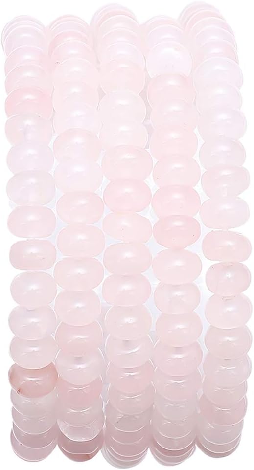 Natural Rose Quartz Crystal Stone Rondelle 4x6mm Loose Semi Gemstone Beads for Jewelry Making 38cm