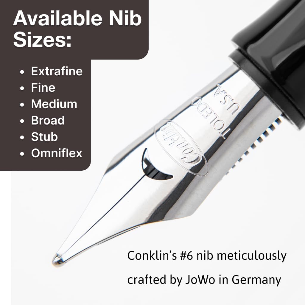 Conklin Duragraph Fountain Pen Cracked Ice - Stub Nib, Elegant Tool for Calligraphy & Signatures