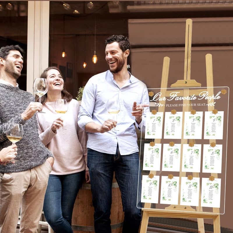 Wedding Seating Chart Board,20x28 Inch Acrylic Seating Chart Board Hanging Seating Chart for Wedding Reception Display (People)