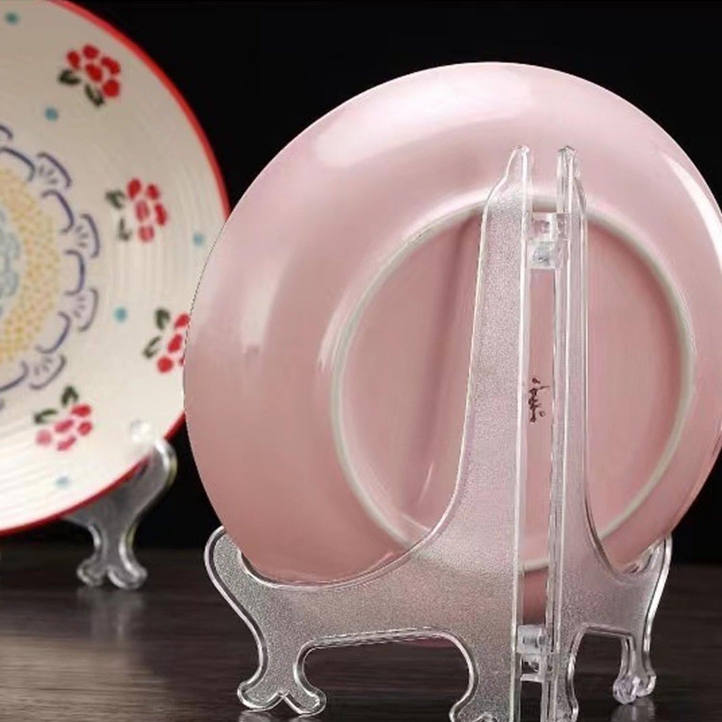 6 Pack 8 Inch Clear Plastic Easels or Stand/Plate Holders to Display Pictures or Other Items at Weddings, Plate Stands for Home Decoration, Birthdays, Tables