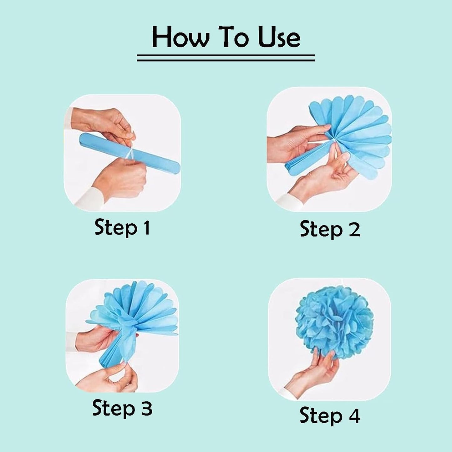 ZOOYOO Green Gold Paper Pom Poms, Sage Cream Gold Party Decoration, Green Cream Tissue Paper Pom Poms Decorations for Bridal Shower Eucalyptus Party Birthday Anniversary 12PCS