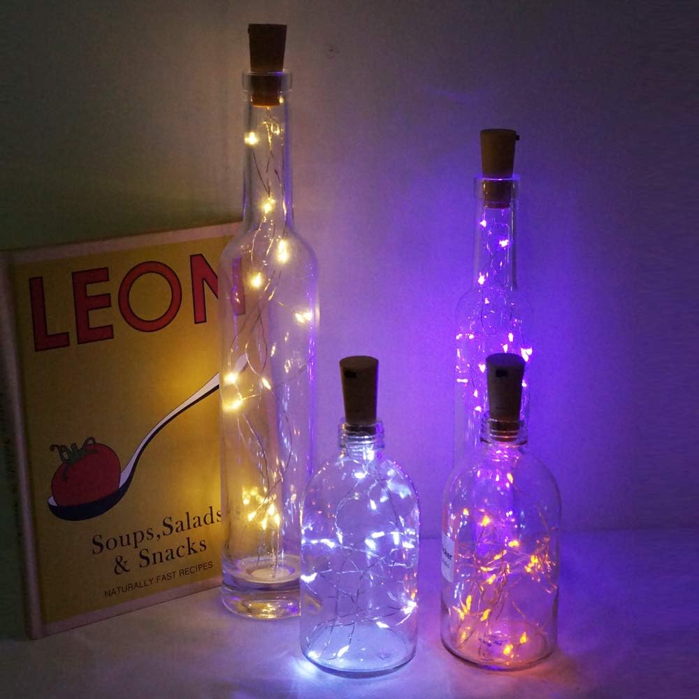 Wine Bottle Lights with Cork Switch, 15 LED 8 Pack Battery Operated Mini Fairy Copper Wire Cork String Lights for Party Wedding Christmas Festival Decoration (Multicolor)