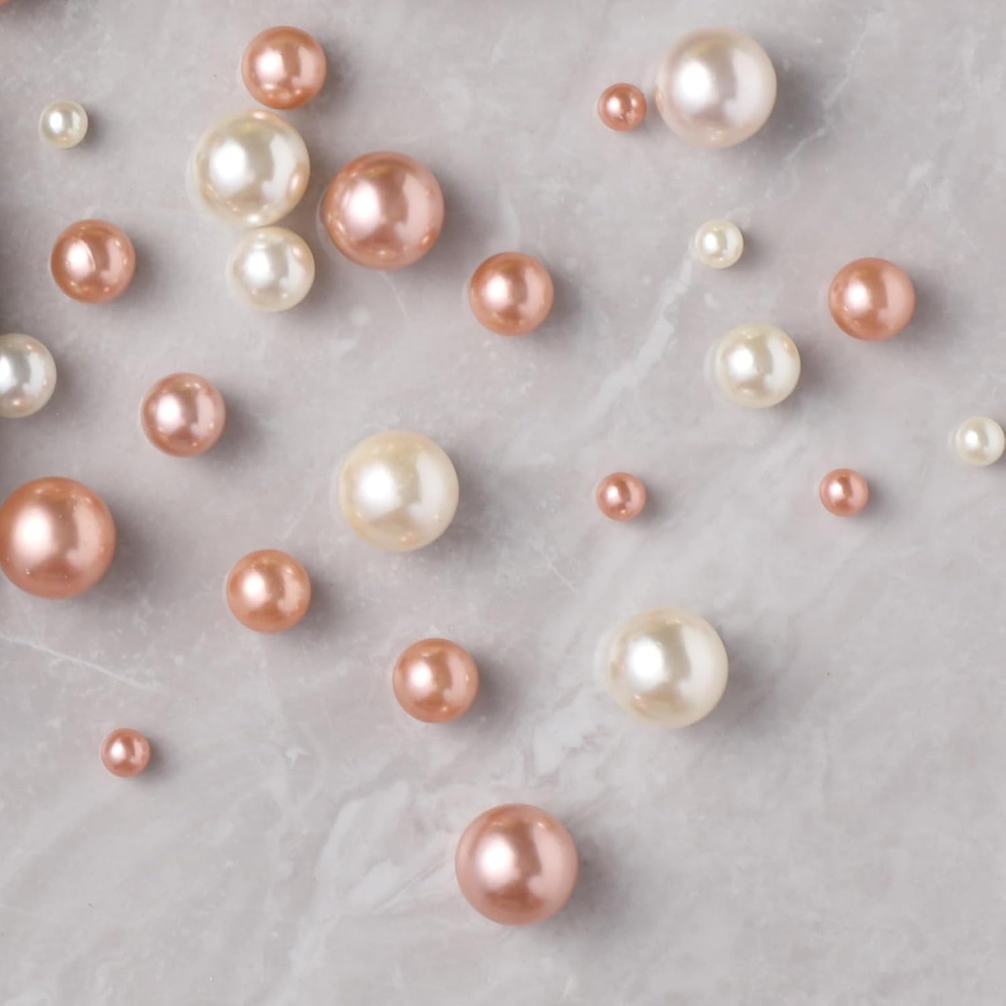 200 Pcs Vase Filler Beads Rosegold Pearl Beads for Vase No Hole Pearls for Centerpieces Vases Home Table Party Decor Wedding DIY 8/14/20mm