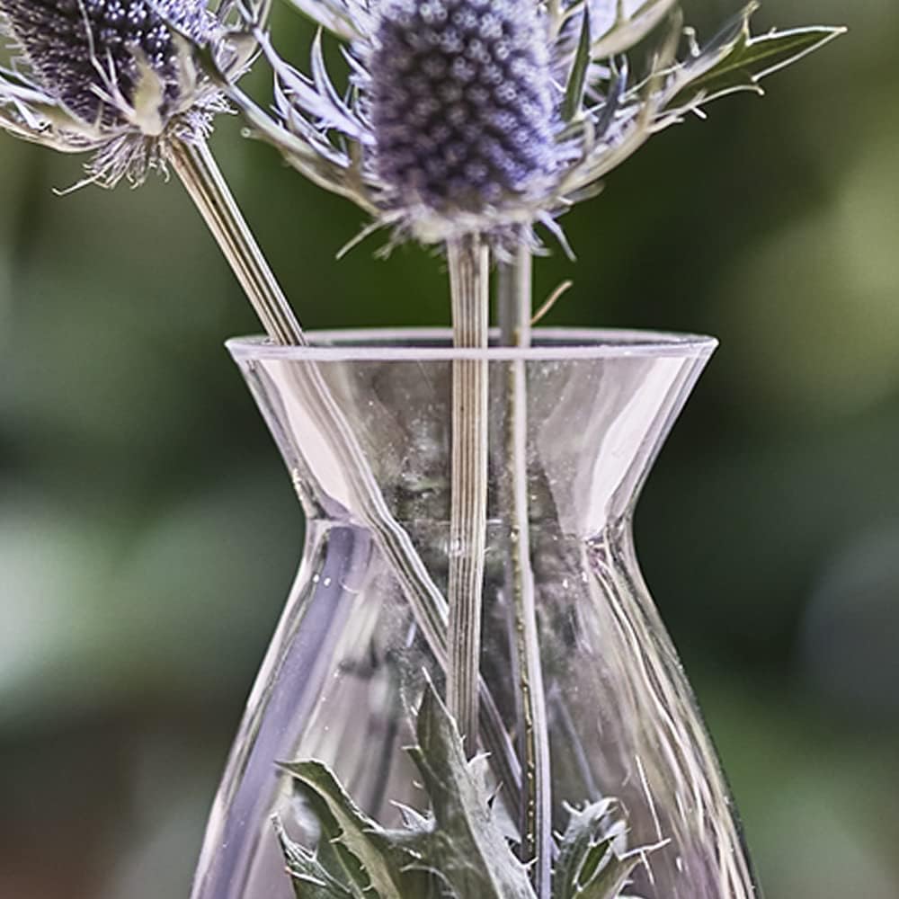 CHIVE ‘George’ Glass Bottle Flower Vases — Set of 6 — Small, Elegant Clear Glass Bud Vases — Bulk Pack for Home Decor & Table Centerpieces — Shape 2 (Oval, 5" Tall, 2.5" Wide)