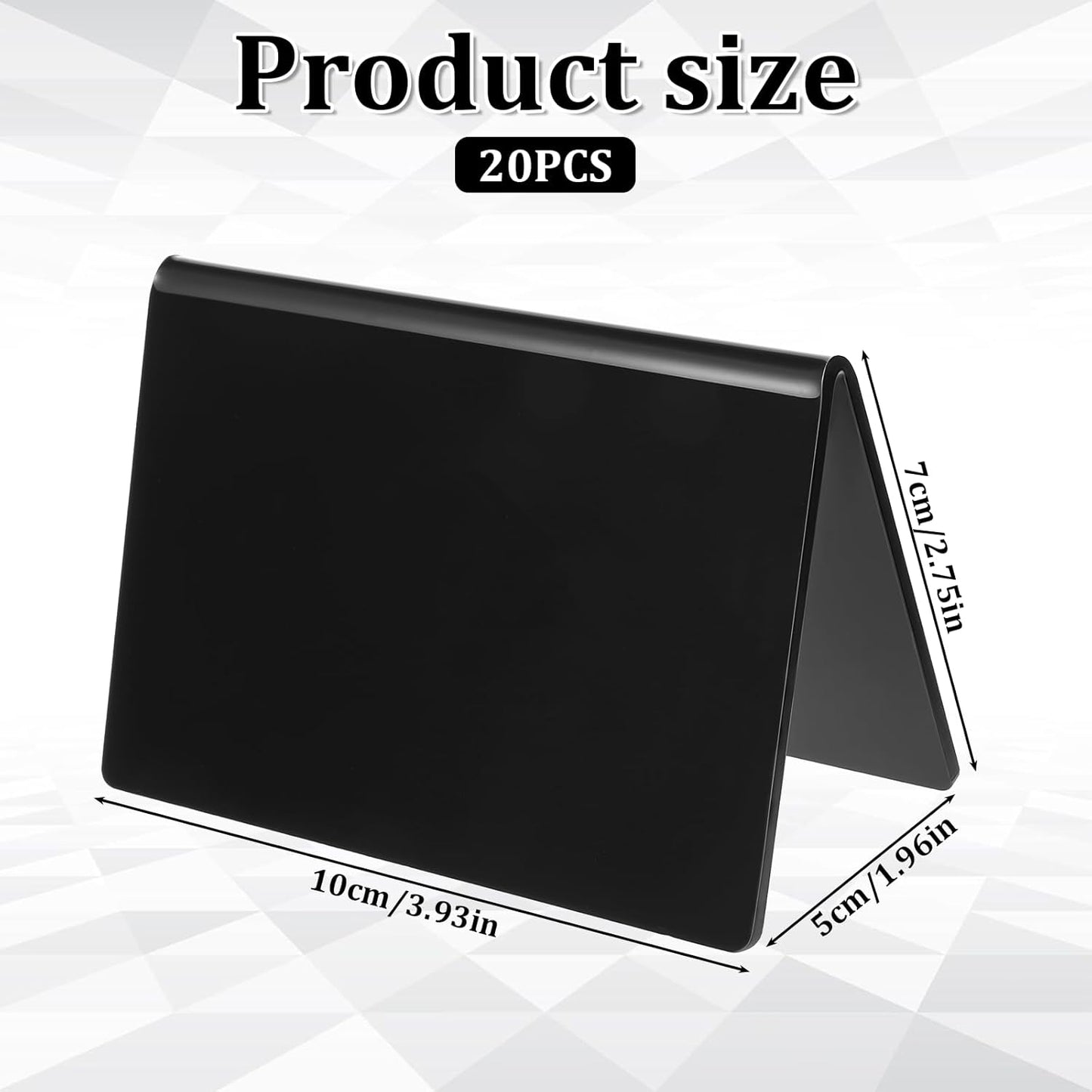 20 Packs Acrylic Mini Chalkboard Sign Black Food Labels Name Tags for Buffet Table Sign Chalkboard Blackboard for Wedding, Table Signs Place Cards for Buffet, Bakery