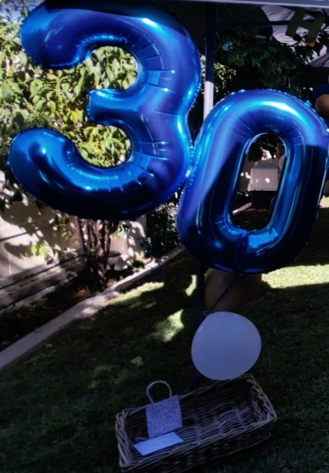 Night Blue 40 Inch 0 Number Balloons, 0 Decorations for 10 20 30 40 50 60 70 80 90 100 Birthday, Night Blue Foil Giant Birthday Graduations Anniversary Party Balloon