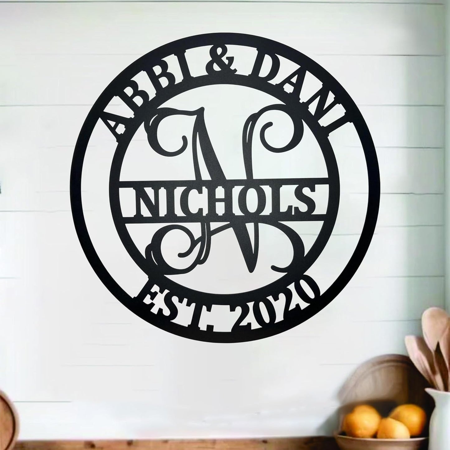 NAZENTI Personalized Name Metal Sign Gift For Couple, Wedding Gift, Family Name Sign, Outdoor Name, Anniversary, Home Decor, Front Door