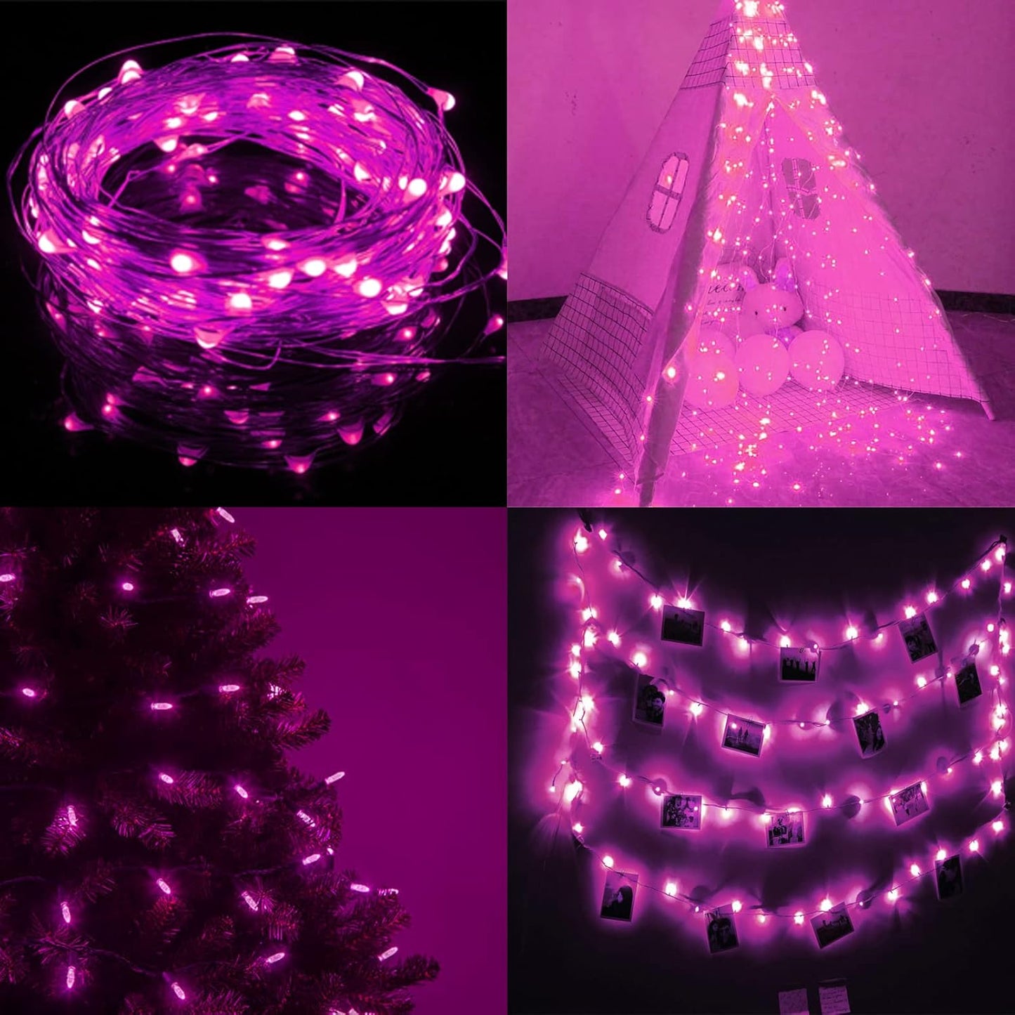 66Ft 200 LED Pink Fairy Lights Plug in, Waterproof String Lights Outdoor & Indoor 8 Modes with Timer Bedroom Decor, Christmas Light Bedroom Decor, Twinkle Light for Girl's Room Mom Mother's Day
