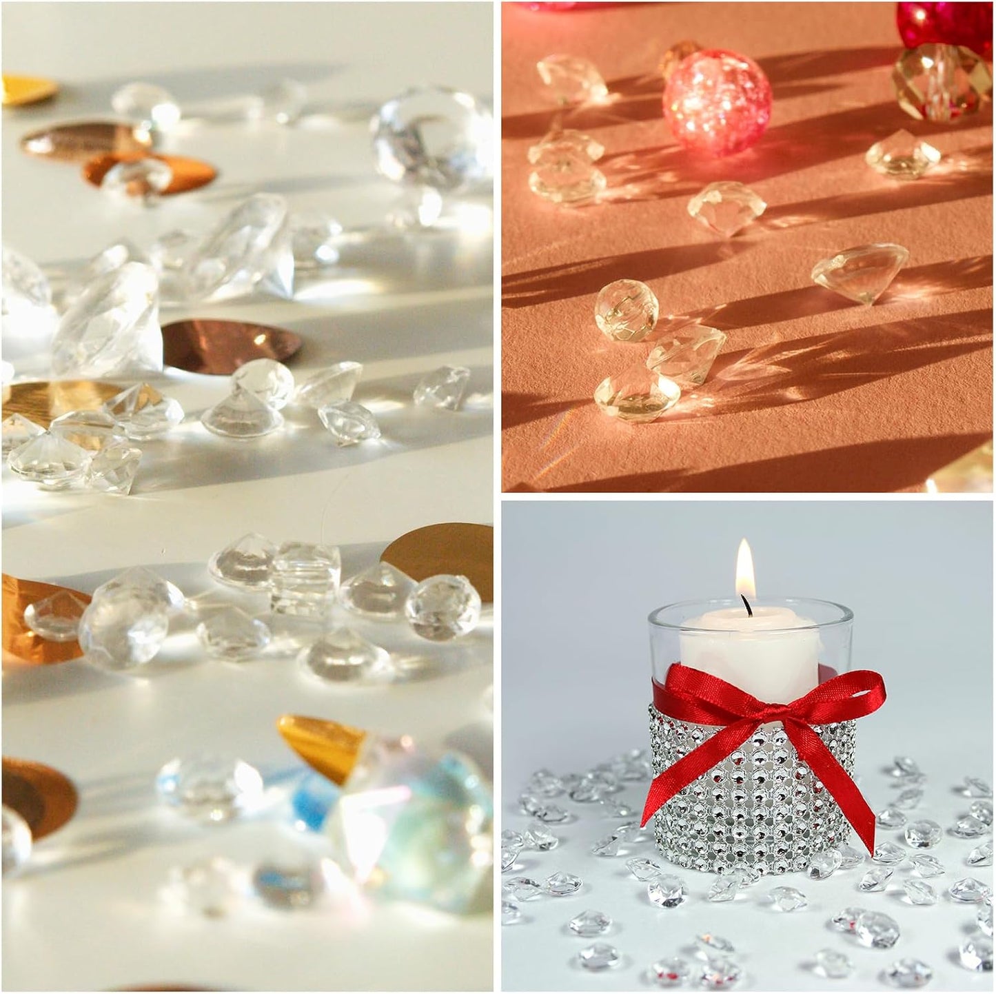 PATIKIL 10000 Pcs Wedding Table Scatter Confetti Crystals 4.5mm Acrylic Diamonds Vase Fillers Gems for Table Centerpiece Decorations Party Vase Beads, Light Pink