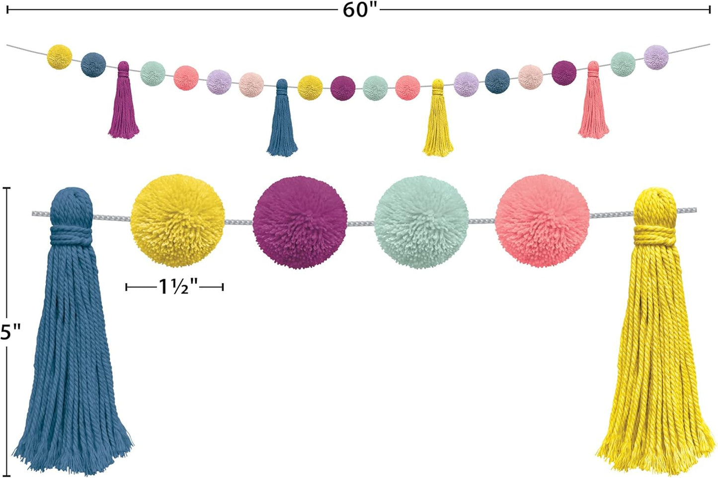 Oh Happy Day Pom-Poms and Tassels Garland