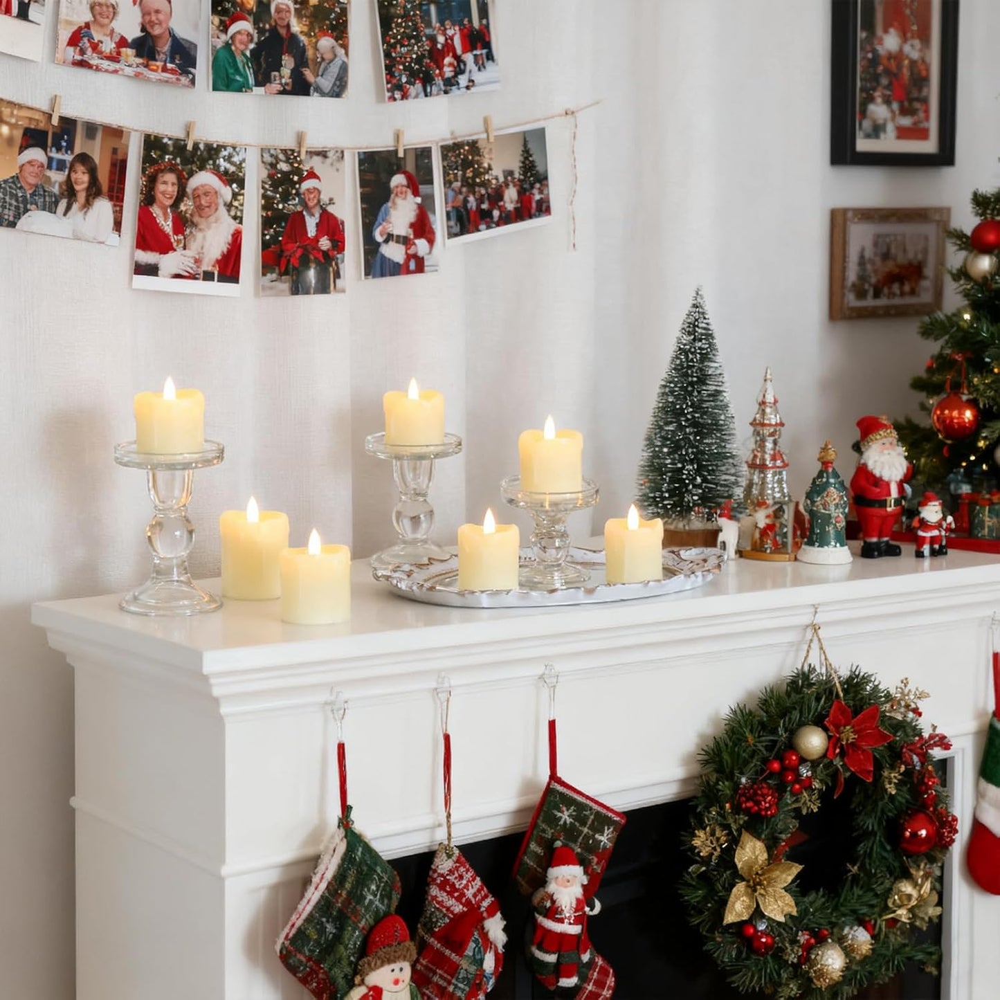 Lezonic Flameless Votive Candles Battery Operated with Remote and Timer, Pack of 6 (D:2" X H:2") LED Ivory White Long Lasting Flickering Wax Candles with Realistic 3D Flame