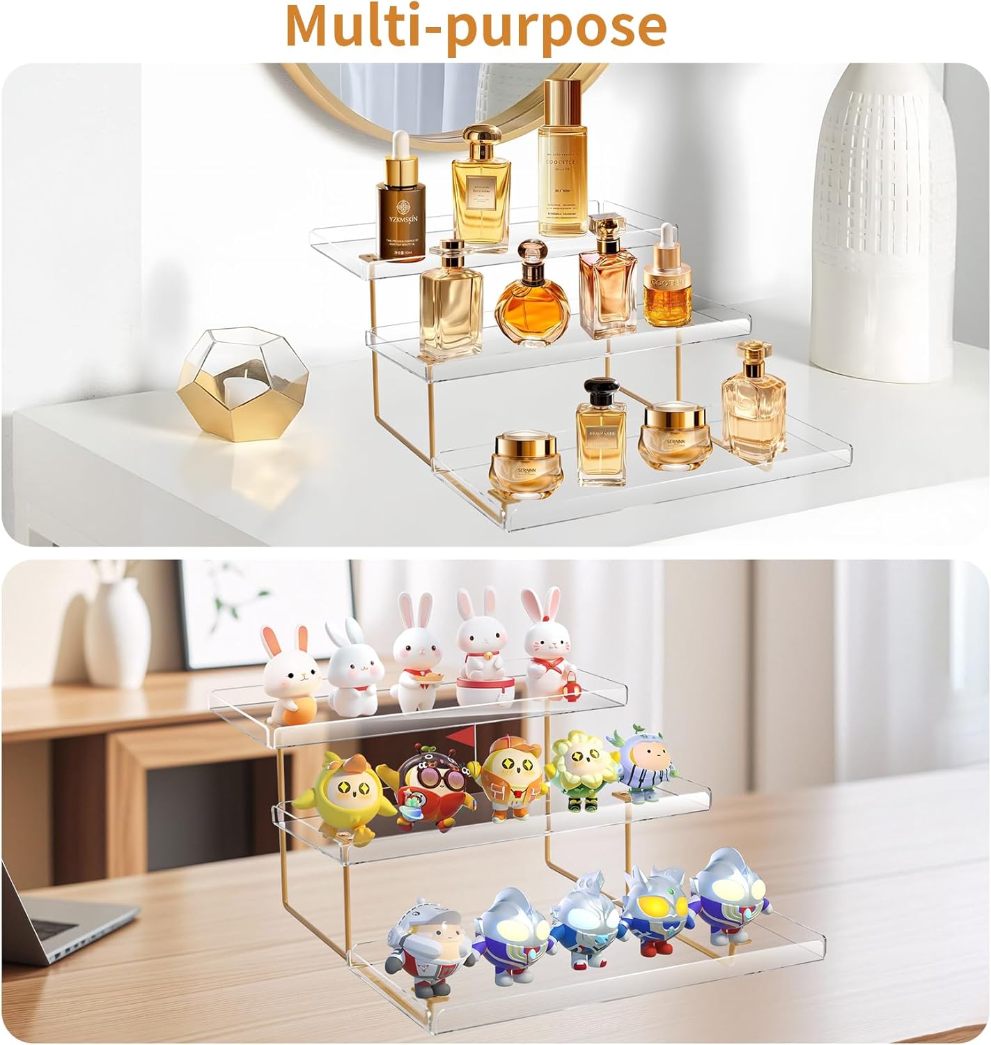 3 Tier Serving Tray Set for Entertaining, Acrylic Wedding Dessert Table Display Set, Cupcake Stand Buffet Risers for Birthday Party Baby Shower (Large)