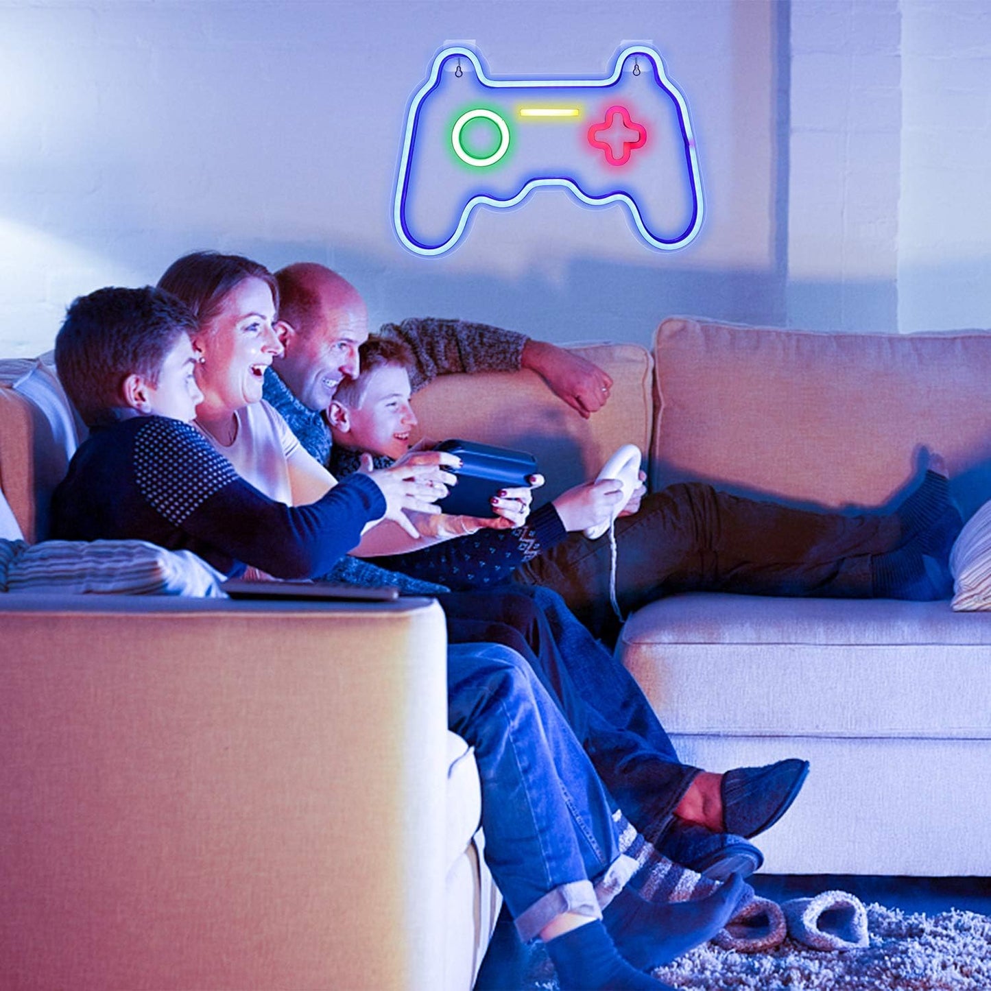 ineonlife LED Gamer Neon Sign, Gaming Room Wall Decor for Boys Teen Bedroom Decorations, Game Room Accessories and Decor Birthday Gifts (16''x 11'' / USB Powered)