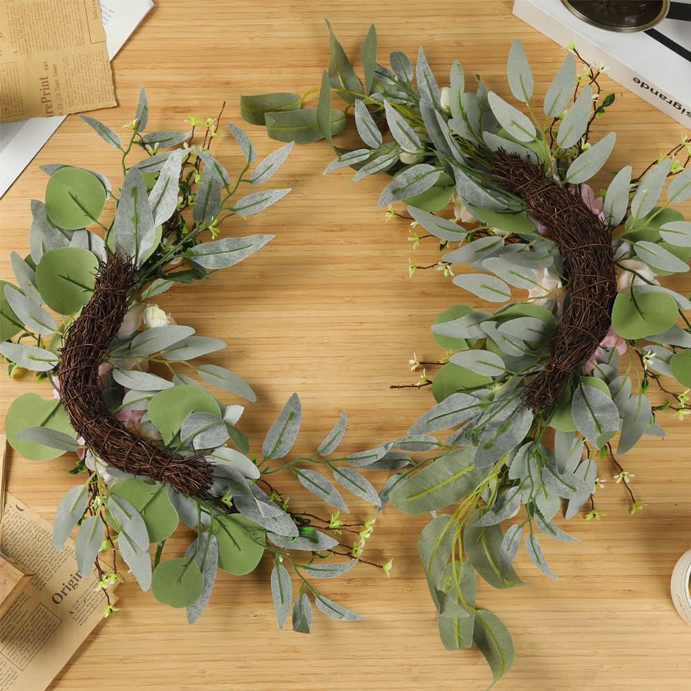 H&W 2pcs Artificial Wedding Arch Flowers for Wedding Sign, Floral Swag Dusty Decor for Reception Ceremony Backdrop Sweetheart Table (Grass Heart-Peony)