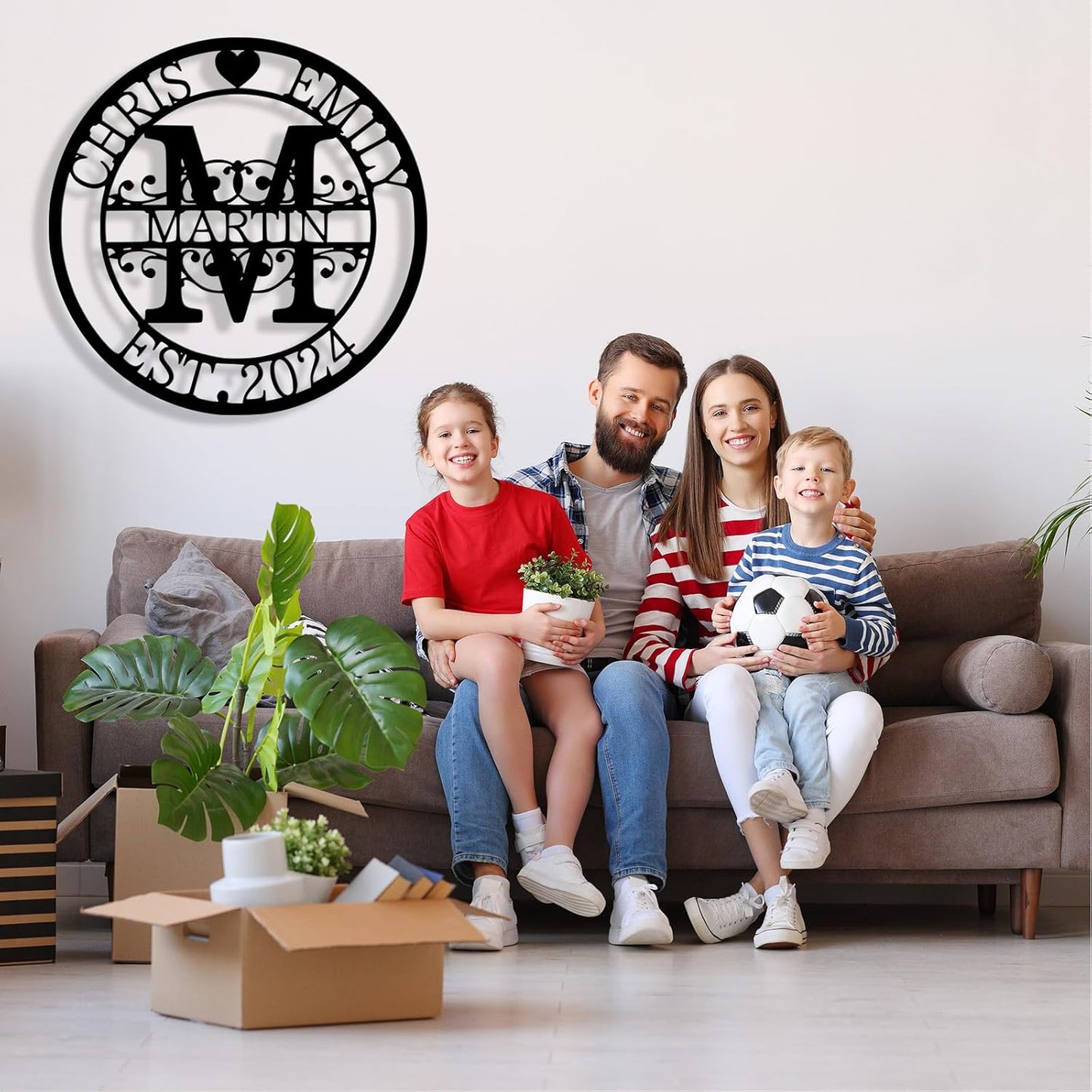 Custom Metal Name Sign, Personalized Family Last Name Signs for Home, Split Letter Monogram Wall Art Decor, Customized Metal Signs for Outdoor, Personalized Wedding Housewarming Gift