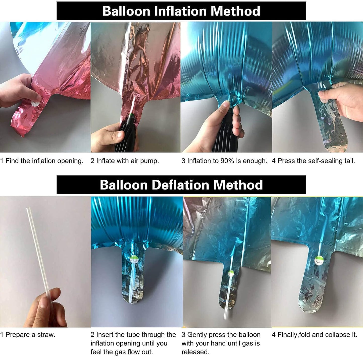 10pcs Rose Gold Foil Heart Shaped Balloons - 18 Inch Heart Mylar Balloons for Baby Shower, Wedding, Valentine's Day Decorations