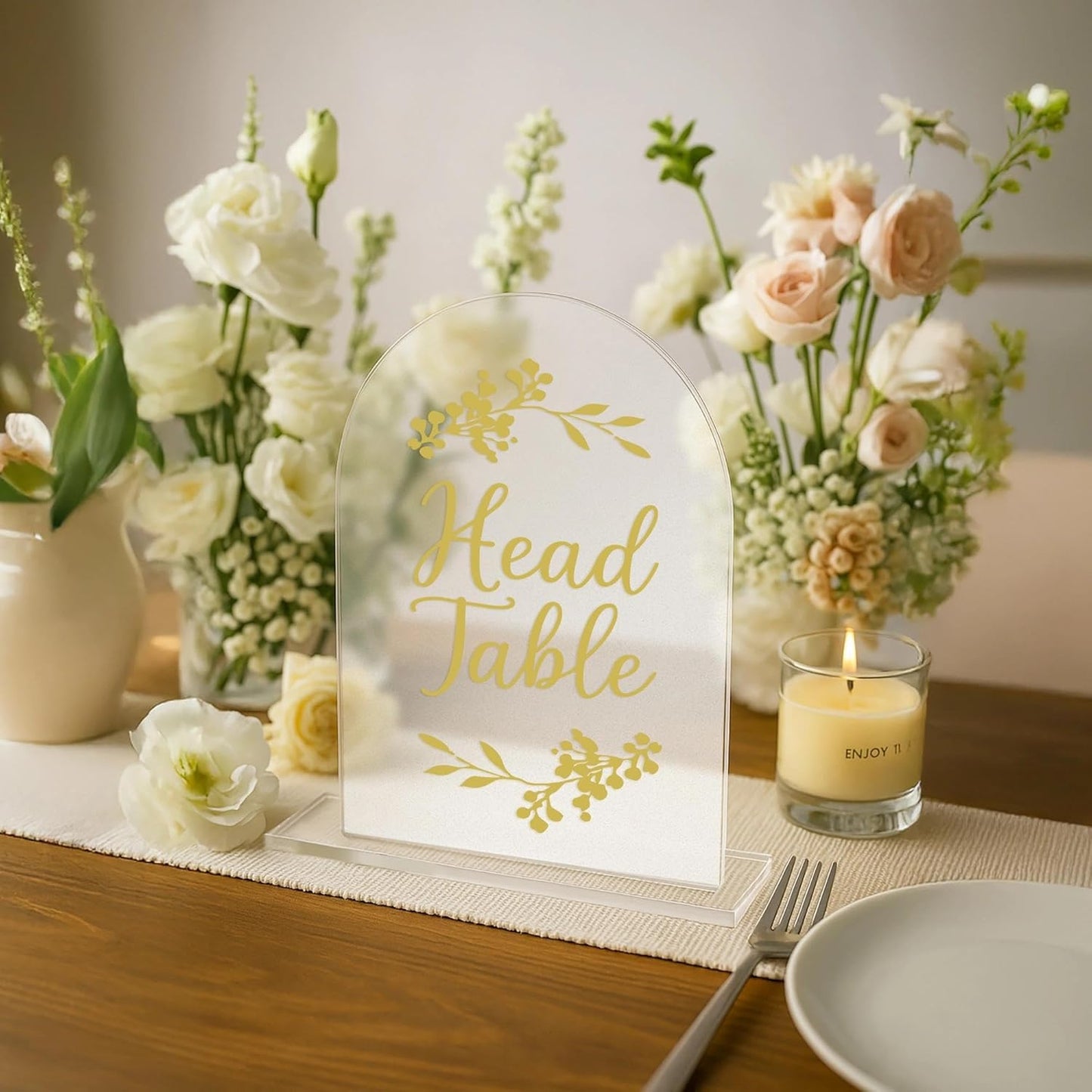 Wedding Table Numbers 1-15 Clear Acrylic Seating Number Signs for Weddings Reception Anniversary Party Decor Seat Number for Tables with Elegant Gold Lettering