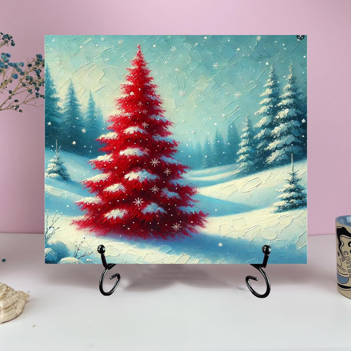 2PCS Premium Black Iron Plate Stands for Display 12 Inch, Decorative Solid Metal Plate Holders for Displaying, Mini Easel, Frame, Book, Card, Plaque, Bowl, Picture Stands for Display