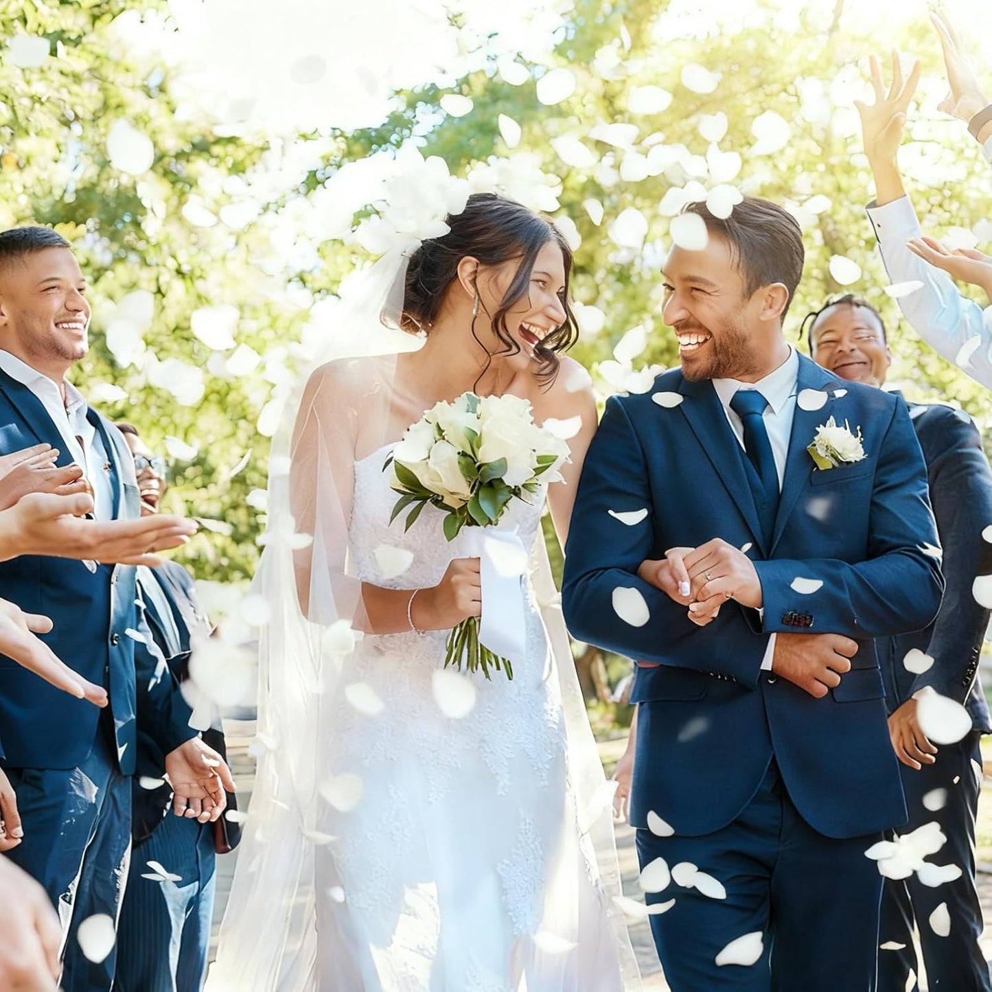 300pcs Silk Rose Petals Ivory - Faux Flower Petals for Wedding Decoration, Table Centerpieces, Party Confetti, Romantic Night, and Bridal Events