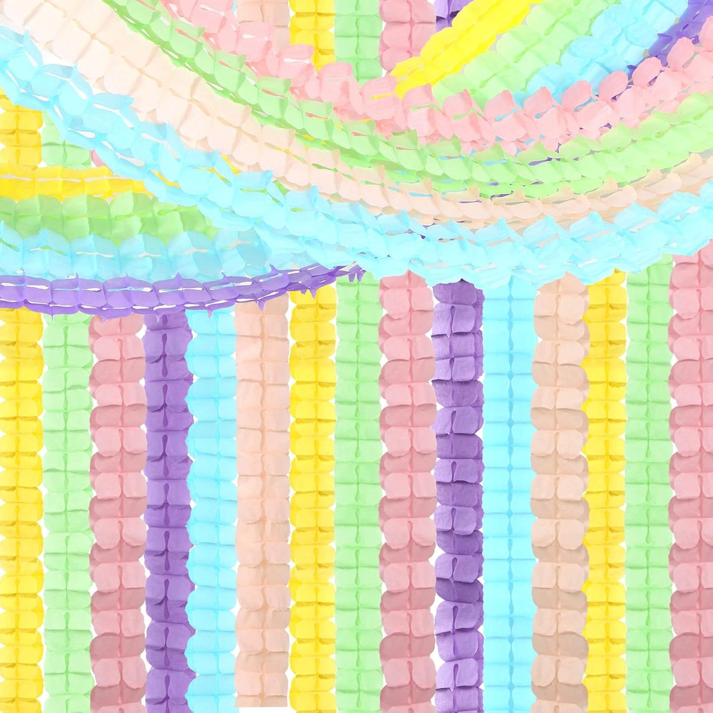 Pastel Rainbow Party-Decorations Streamers Garland - 12pcs 4-Leaf Clover Paper Streamer Baby Shower Wedding Banners Boy Girl kids Birthday Birthday Supplies Decor Ouruola