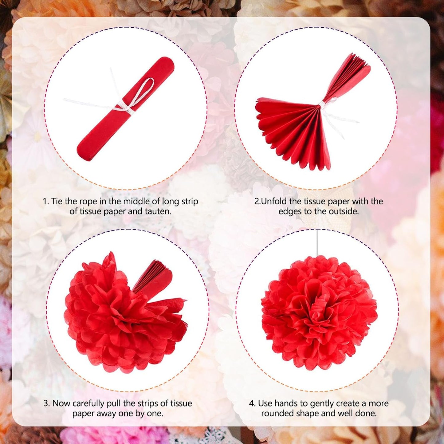 Tissue Paper Pom Poms, Bright Green Tissue Paper Flowers, Hanging Flower Balls for Weddings Fiesta Parties Birthday Baby Showers Classroom Bridal Shower Decoration (20Piece Set-6/10/12/14Inch)