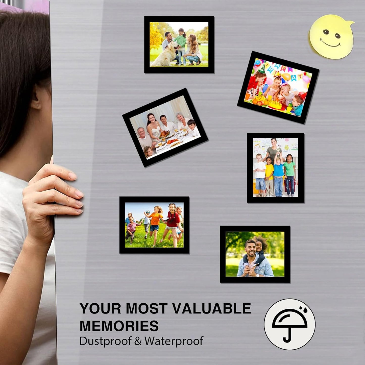 Magnetic Picture Frames with Black Border(2.5"X3.5",12 Pack),Mini Wallet Size Magnet Photo Sleeves Pockets/Holder,Decorations for Home/Office/School/Classroom/Party