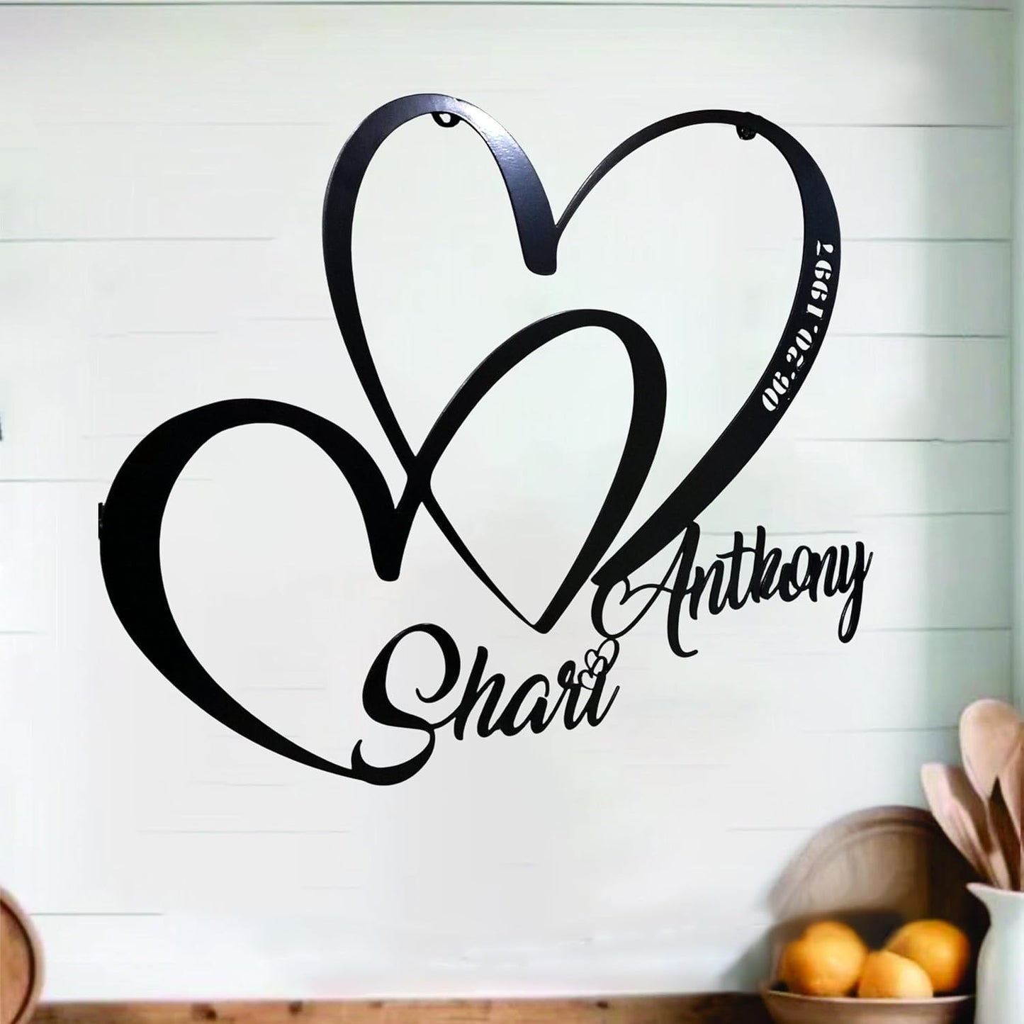 NAZENTI Personalized Metal Sign Heart Gift For Couple, Wedding Gift, Family Name Sign, Outdoor Name, Anniversary, Home Decor, Front Door