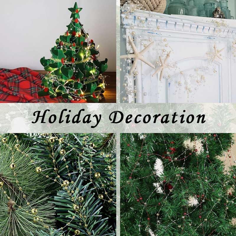 50pcs Pearls String Beads of Pearls, 10+5mm White Artificial Pearl String for Floating Candles Centerpieces, Vase Filler, Wedding Centerpiece Christmas Party Decor