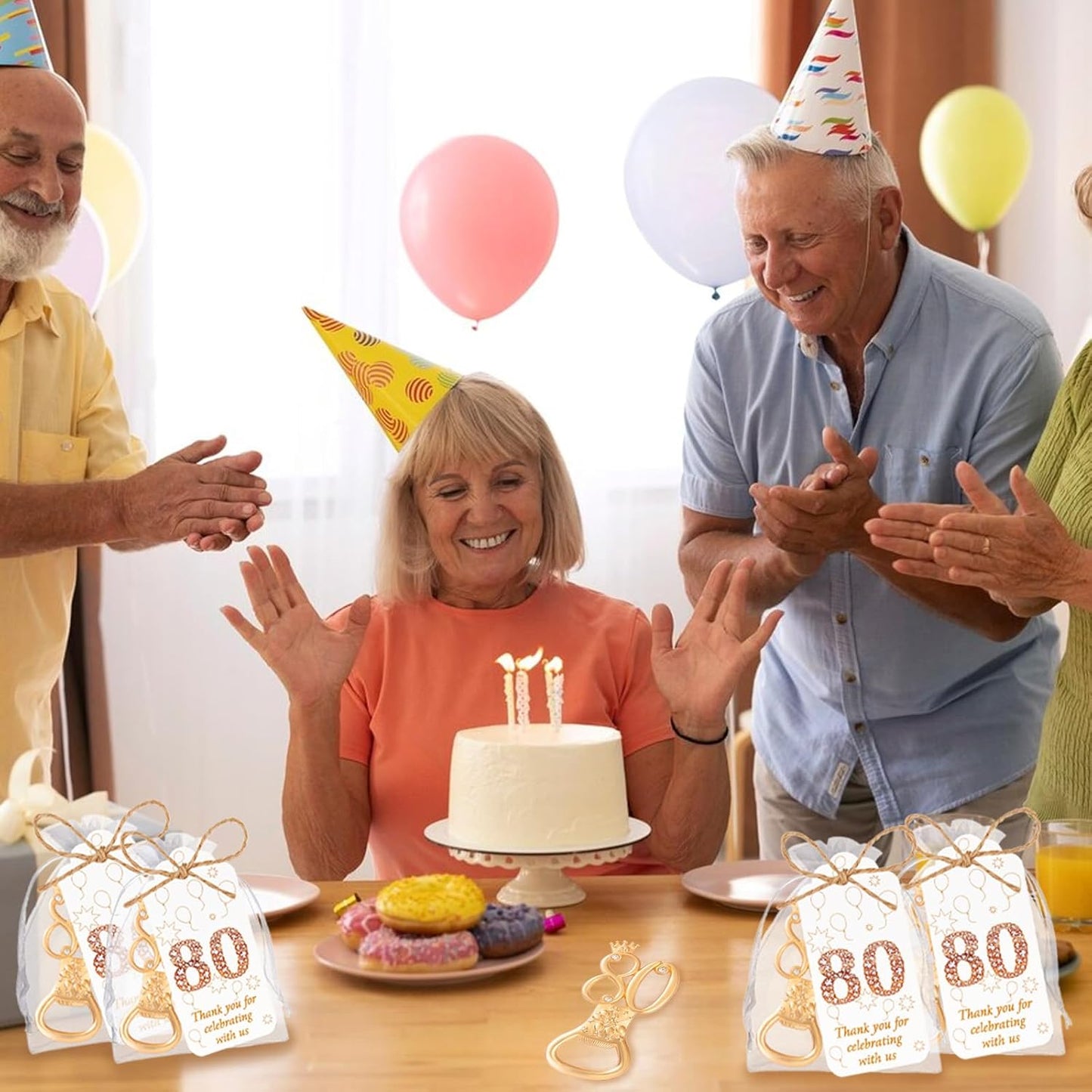 50Pcs 80th Birthday Bottle Opener Set 80th Birthday Party Favors 80th Golden Bottle Openers Personalized Party Favors Wedding Anniversaries Souvenirs Favors For Guests Party