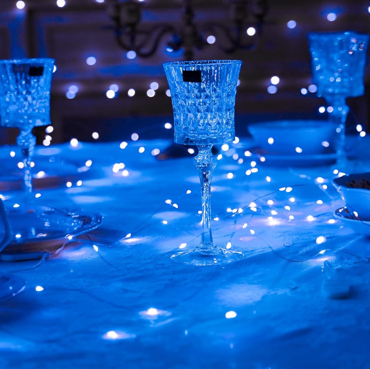 HXWEIYE 6 Pack Blue Fairy Lights Battery Operated, 7ft 20LED Mini Mason Jar Fairy String Lights, Waterproof Firefly Starry Light for DIY Wedding Party Bedroom Patio Christmas Décor