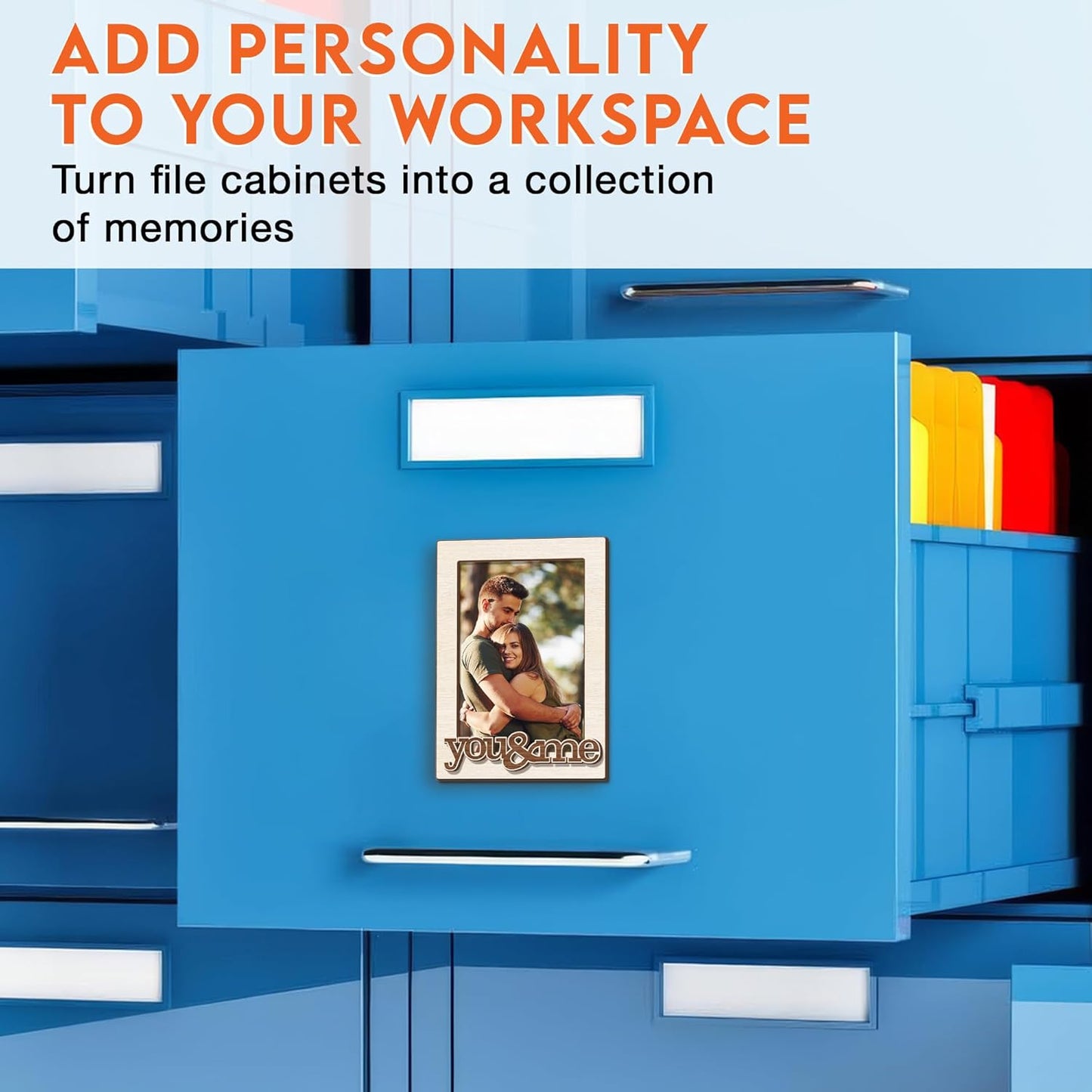 Magnetic Picture Frames - YOU & ME - Christmas Gift for Couple - Romantic Gift For Her, Him - Unique Magnet Photo Frame For Women, Men - Magnetic Frames for Refrigerator, Locker & More