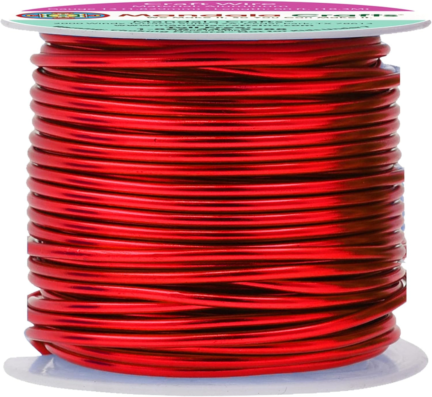 Mandala Crafts 13 Gauge Anodized Aluminum Craft Wire for Jewelry Making - 240 FT Colored Flexible Rainbow Wire - Bendable for Bonsai Armature Crafting Sculpting