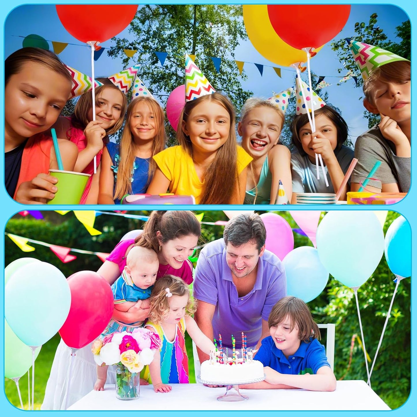 Apoulin Balloon Sticks - 50Pack Balloon Stick and Cup for Party Wedding