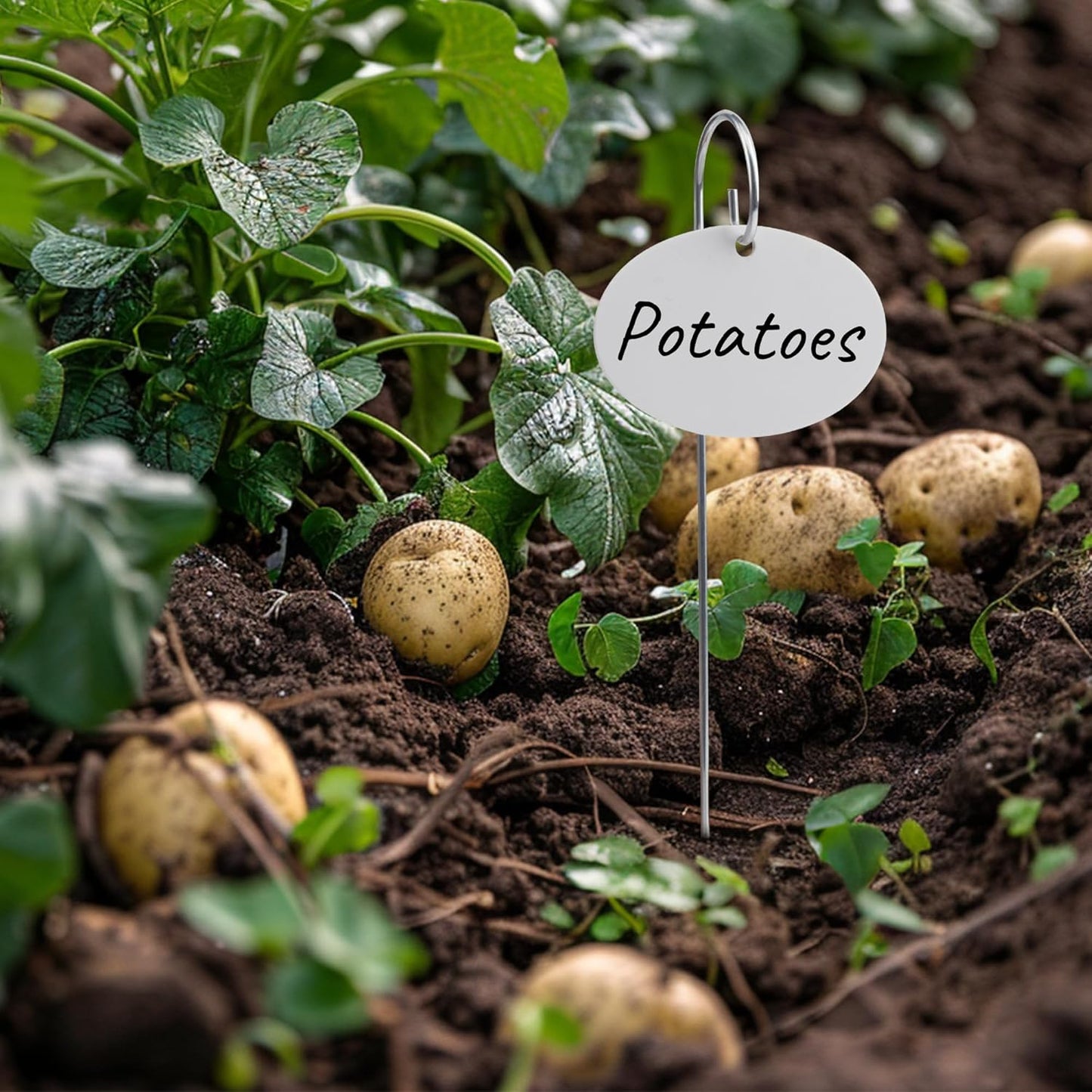 Temlum Plant Labels with Marker Pen, 25 Pcs Plant Garden Markers Garden Label Stakes Plant Sign Tags for Outdoor Plants, Flowers, Herbs, Seed (White)