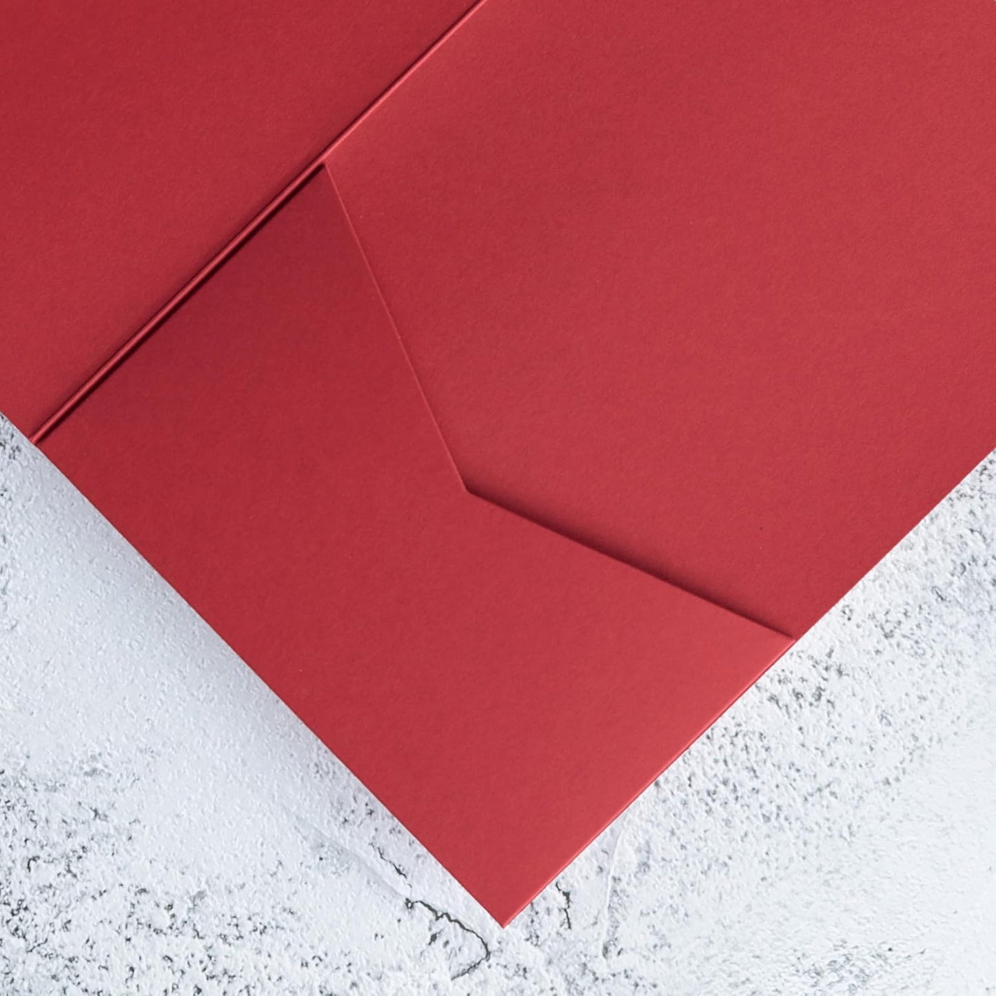 20 PCS Red Tri-fold Laser Cut Wedding Invitation Pockets for 5x7 Wedding Cards Bridal Shower Engagement Quinceanera Invitation