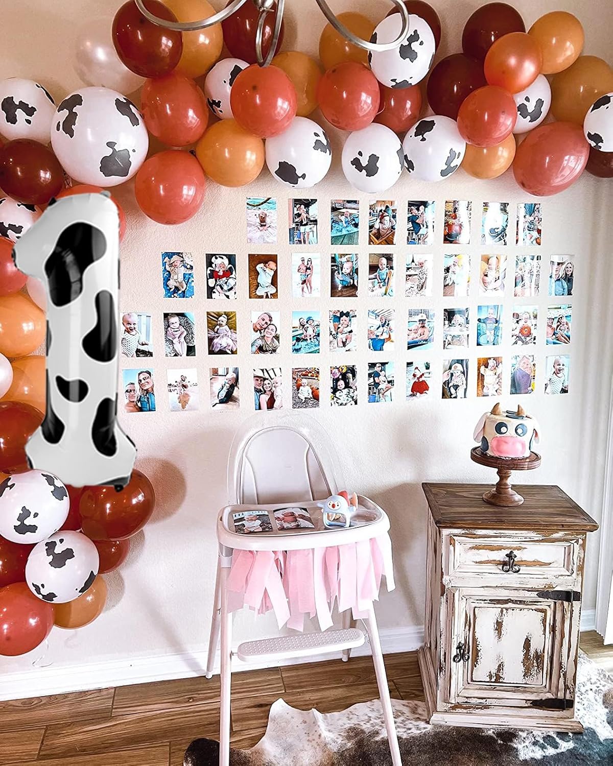 Cow Print Number 1 Balloon 40 inch, Number 1 Birthday Balloon for Boy Girl, Cow Print Foil One Balloon for 1st 10 11 12 16 18 Birthday Party, Anniversary Celebration Number Balloons Decorations