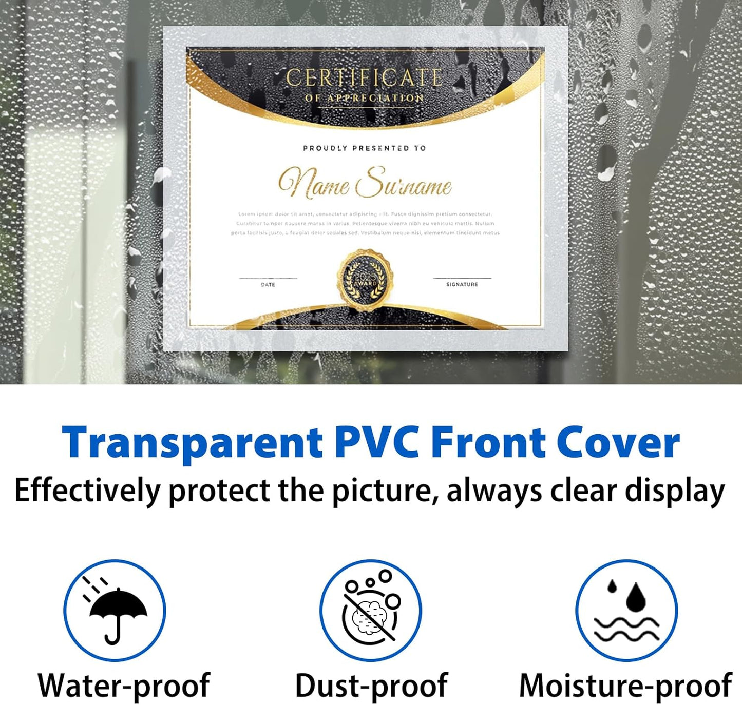 2Packs Magnetic Sign Holder 8.5 x 11 Self Adhesive Display Frames with Strong Magnetic Frame and Clear PVC for Office Store Home Door Window Refrige Magnetic Paper Holder, Silver