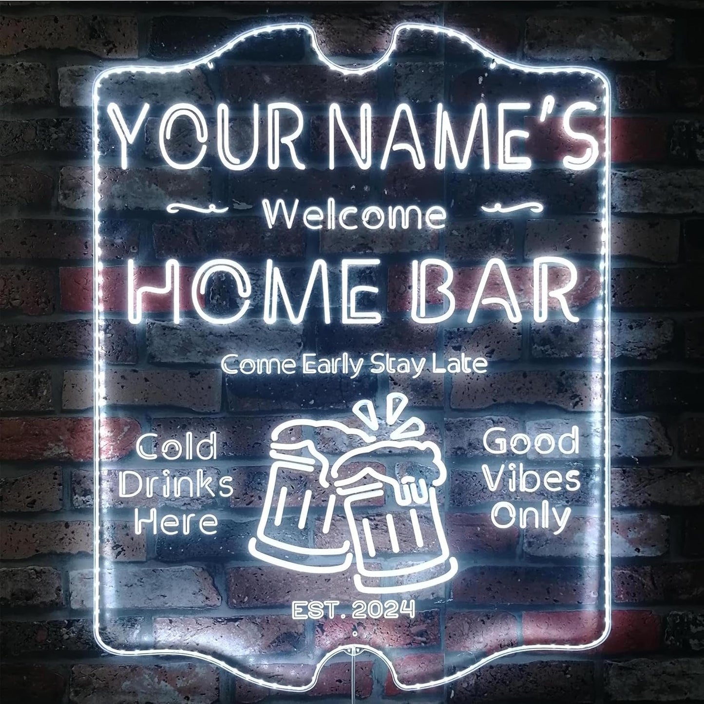 ADVPRO Personalized Your Name Home Bar RGB Dynamic Glam LED Sign - Cut-to-Edge Shape - Smart 3D Decoration - Multicolor Signage st06s86-fnd-p11-tm-c