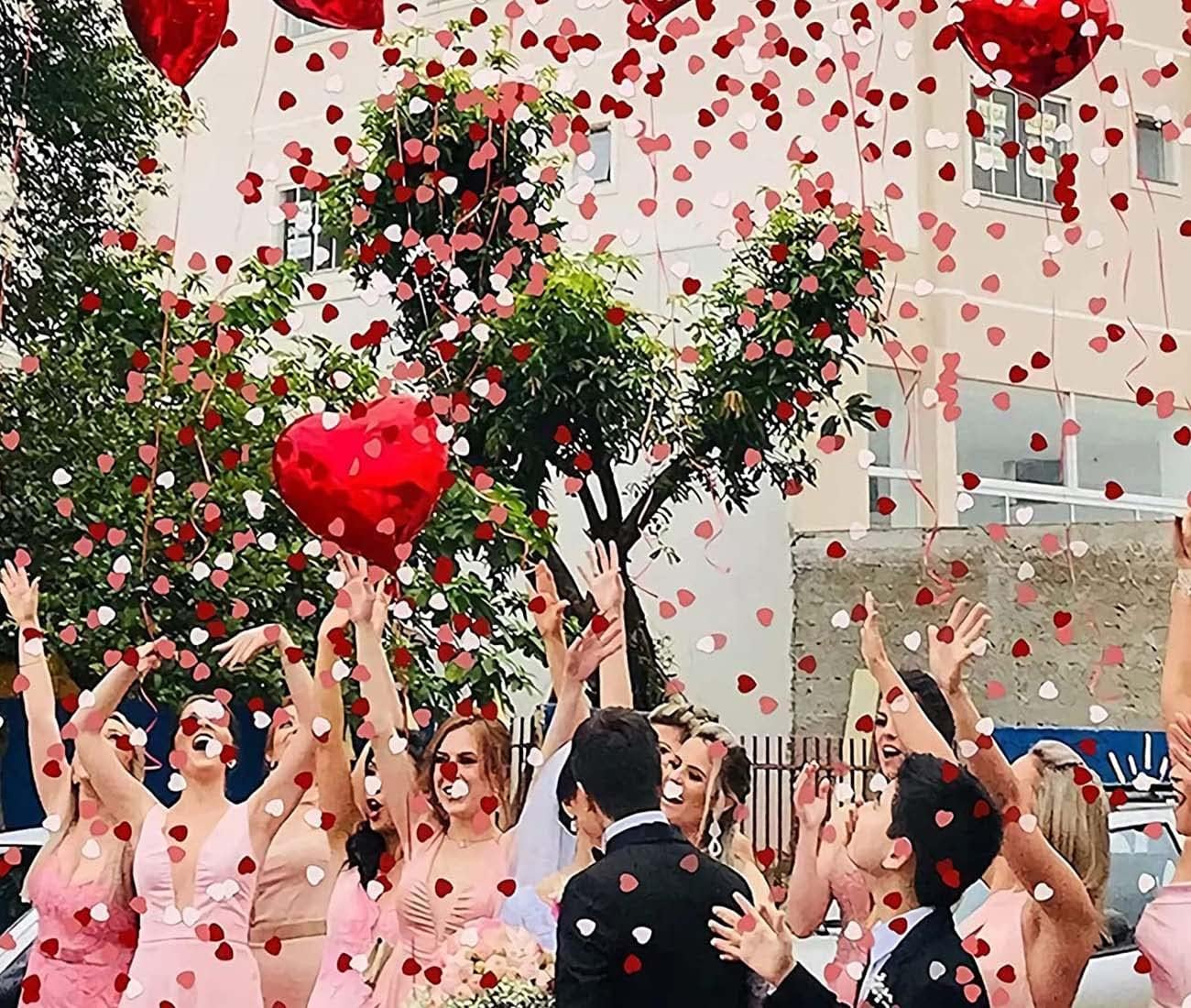 Red Metallic Foil Confetti(0.59 inch) Round Dots Glitter Table Confetti for Party Wedding Decorations,2.11 OZ per pack