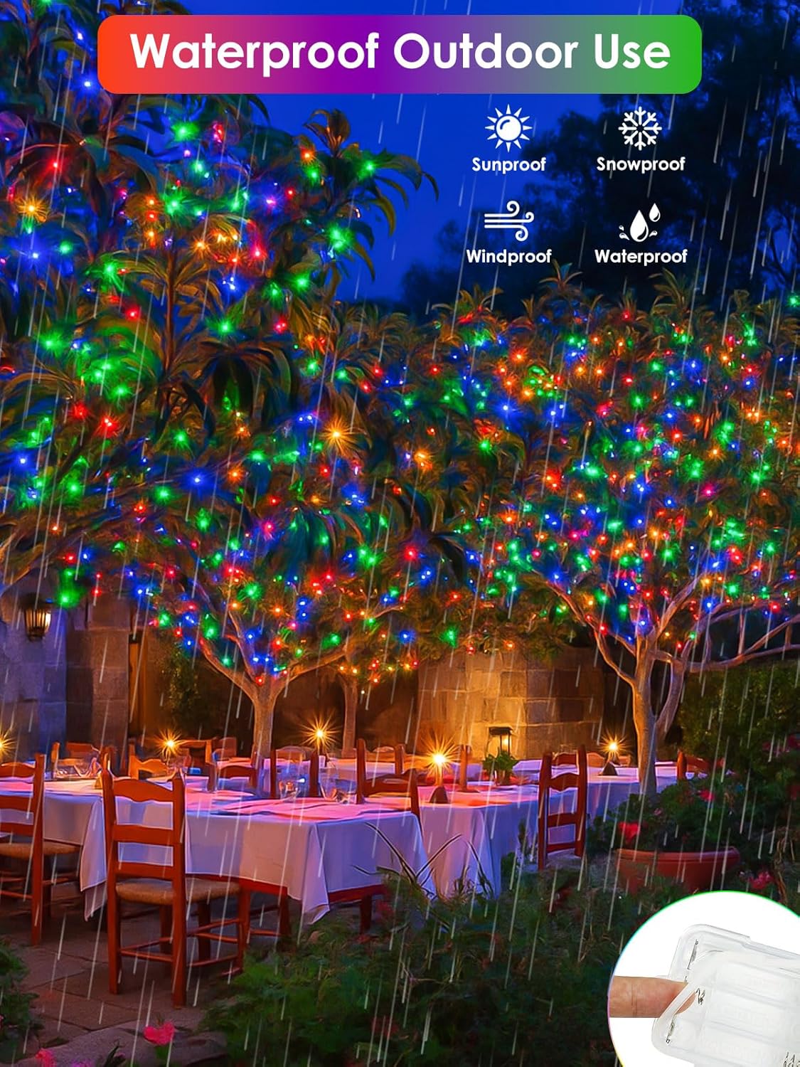 RGB Color Changing 33Ft 100LED Halloween Fairy Lights Battery Operated, Waterproof String Lights USB Powered with Timer for Indoor & Outdoor,18 Colors and Multicolor for Girl's Bedroom Christmas Decor