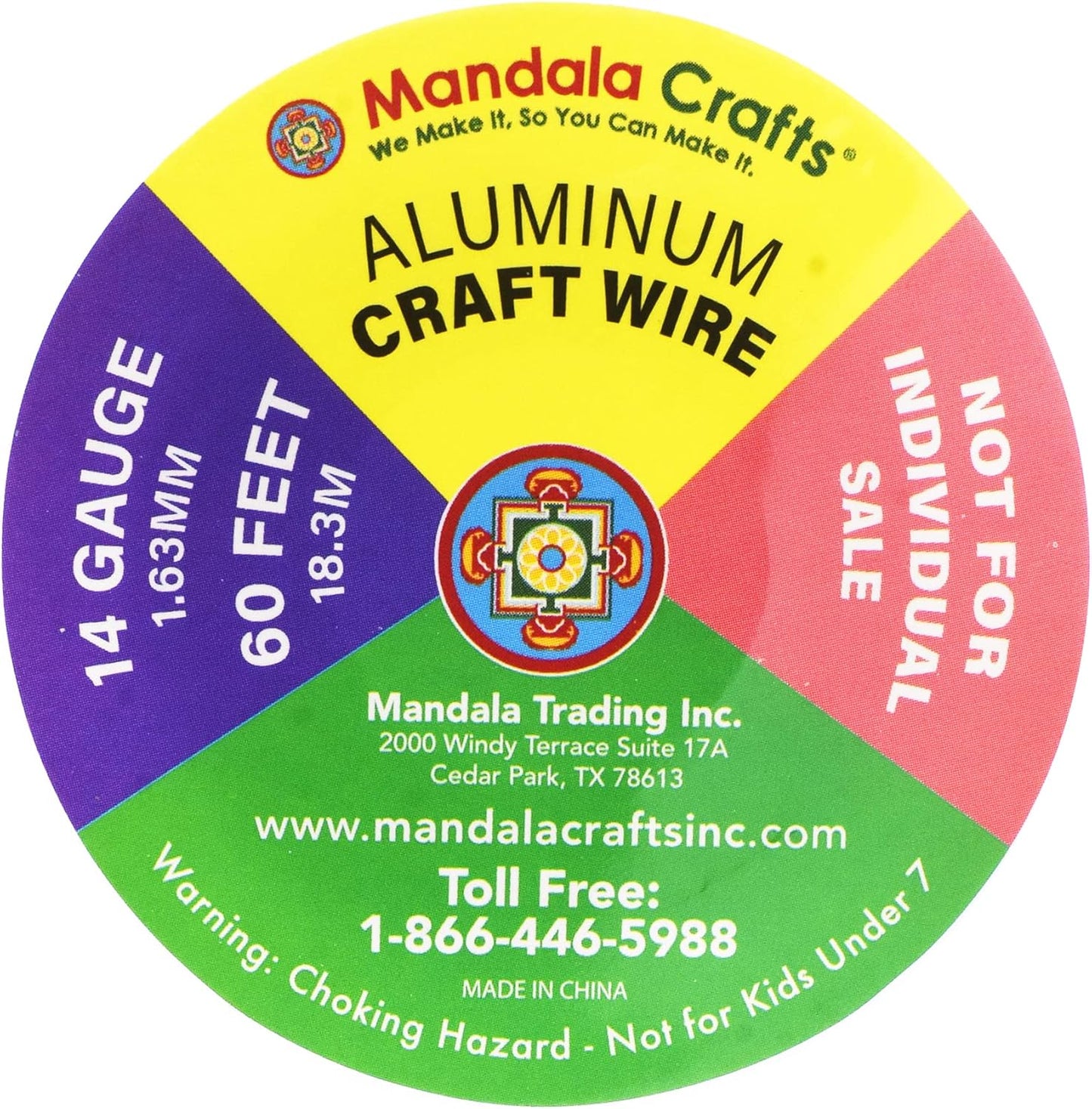 Mandala Crafts 14 Gauge Anodized Aluminum Craft Wire for Jewelry Making - 240 FT Colored Flexible Pastel Wire - Bendable for Bonsai Armature Crafting Sculpting