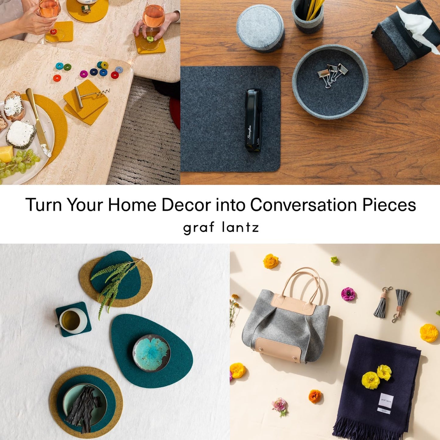 Graf Lantz - Wine-O's Merino Wool Wine Glass Charms (Autumn) 12 Count - Drink Markers with Note Card - Reusable - 12 Colors - Boho Style - Home Decor, Party Favors & Vacation Essentials - 5mm Felt