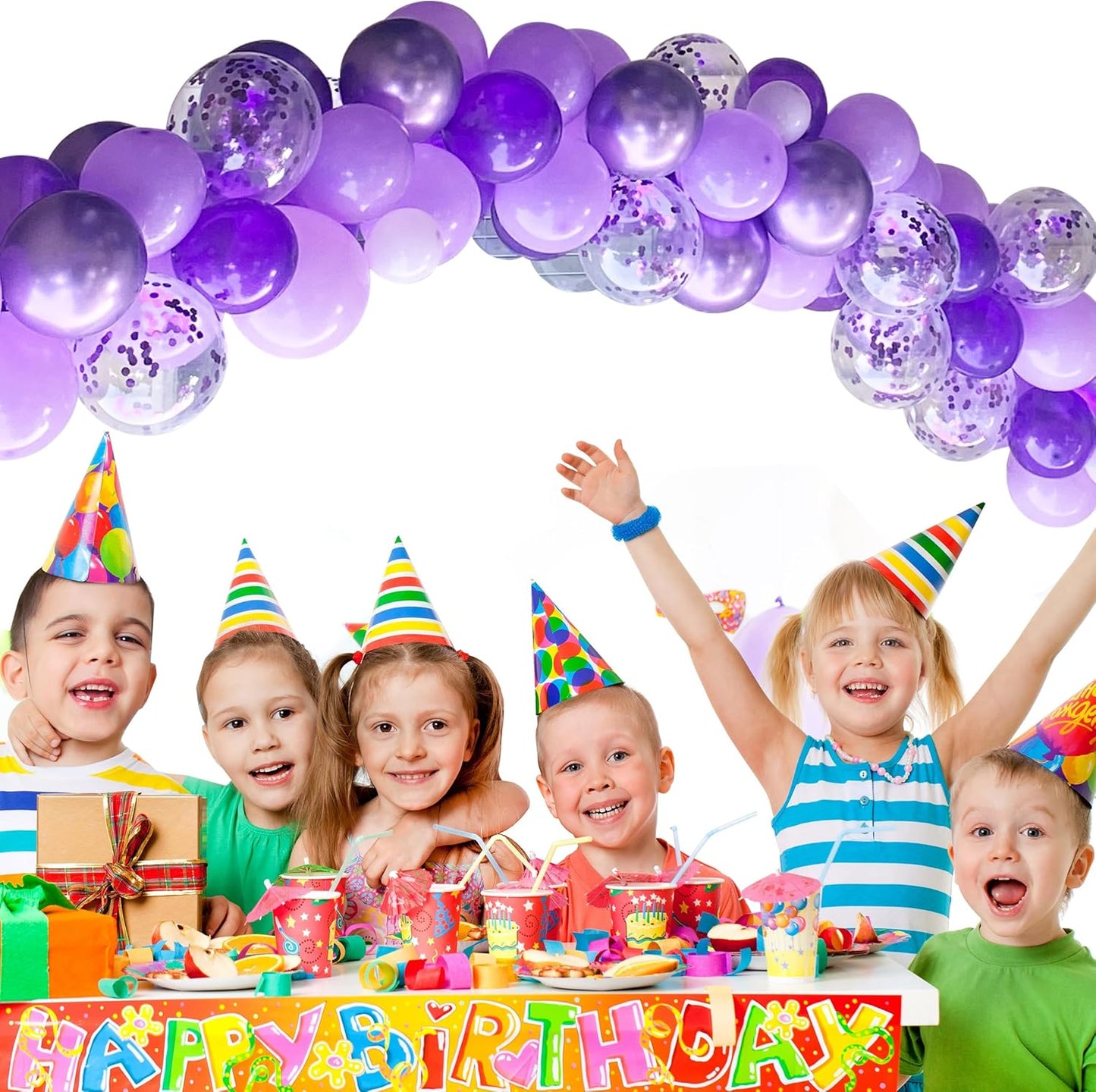 Togvu Purple Balloons, 60 Packs 12 Inch Metallic Chrome Pearl Macaron Light Different Shades Balloons for Girl Birthday, Wedding, Anniversary, Baby Shower, Princess Decoration QQ-5023