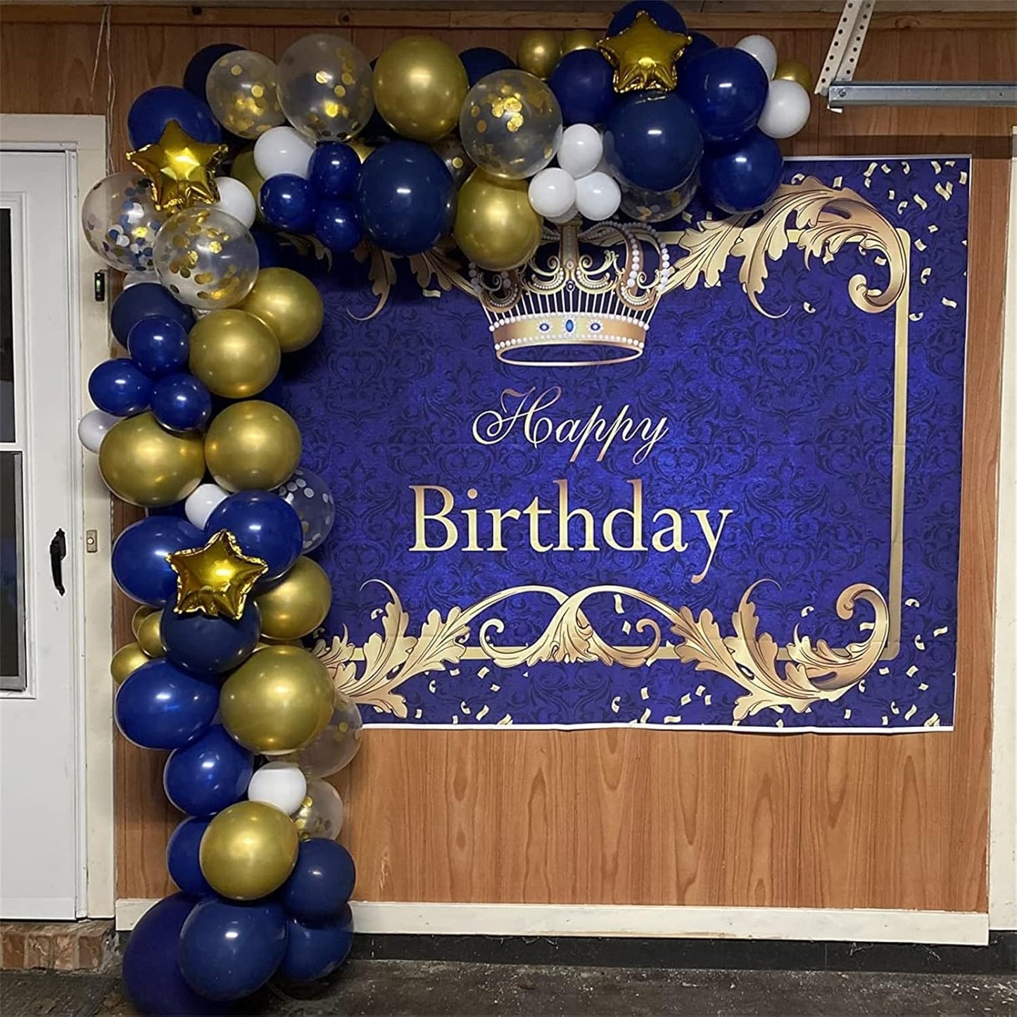 Balloons Navy Blue and Gold, 12 Inch Navy Blue Metallic Chrome Gold and Confetti Latex Balloons, Blue Gold Party Balloons Helium Balloon Set for Boys Birthday, Wedding, Baby Shower Party Decorations