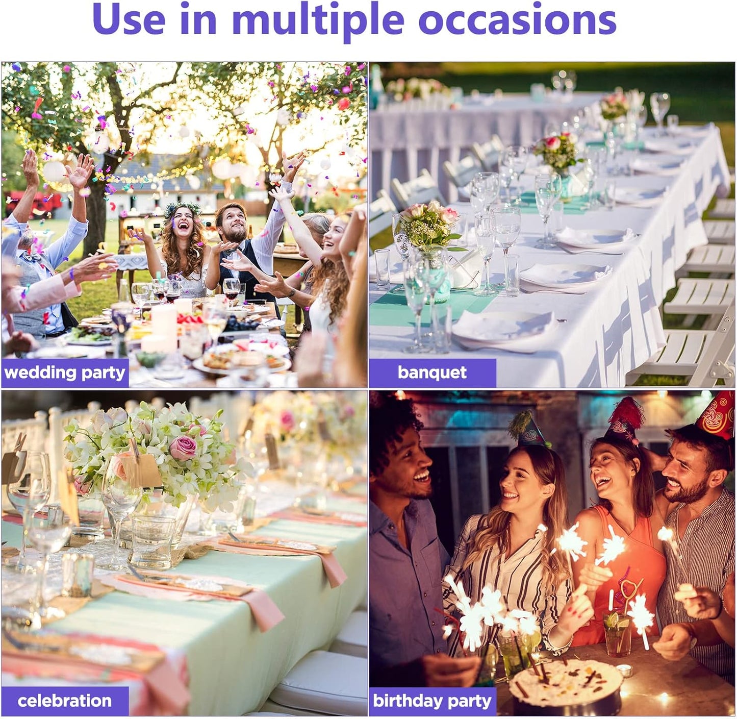 CHENGU 150 Pieces Spandex Stretch Chair Sashes Bows Elastic Chair Cover Bands Ties with Buckle Slider for Wedding Party Reception Events Universal Ceremony Banquet Decorations (Light Purple)