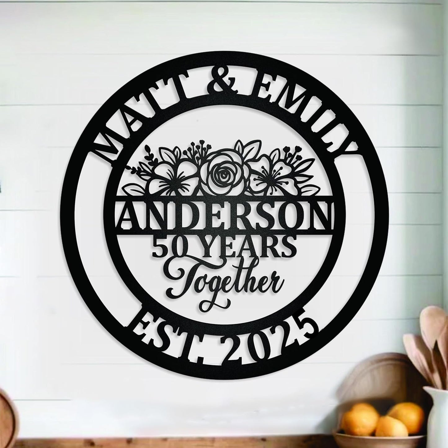 NAZENTI Personalized Metal Sign Wedding Gift For Couple, Wedding Gift, Family Name Sign, Outdoor Name, Anniversary, Home Decor, Front Door