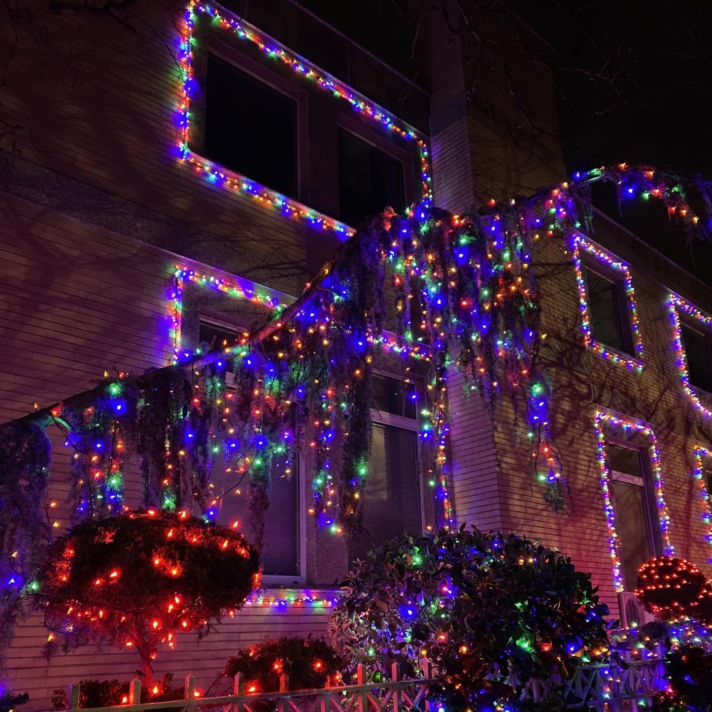 YEGUO Christmas Lights, 165ft 500 LED String Light Multicolor, Green Wire Plug in for Indoor Outdoor