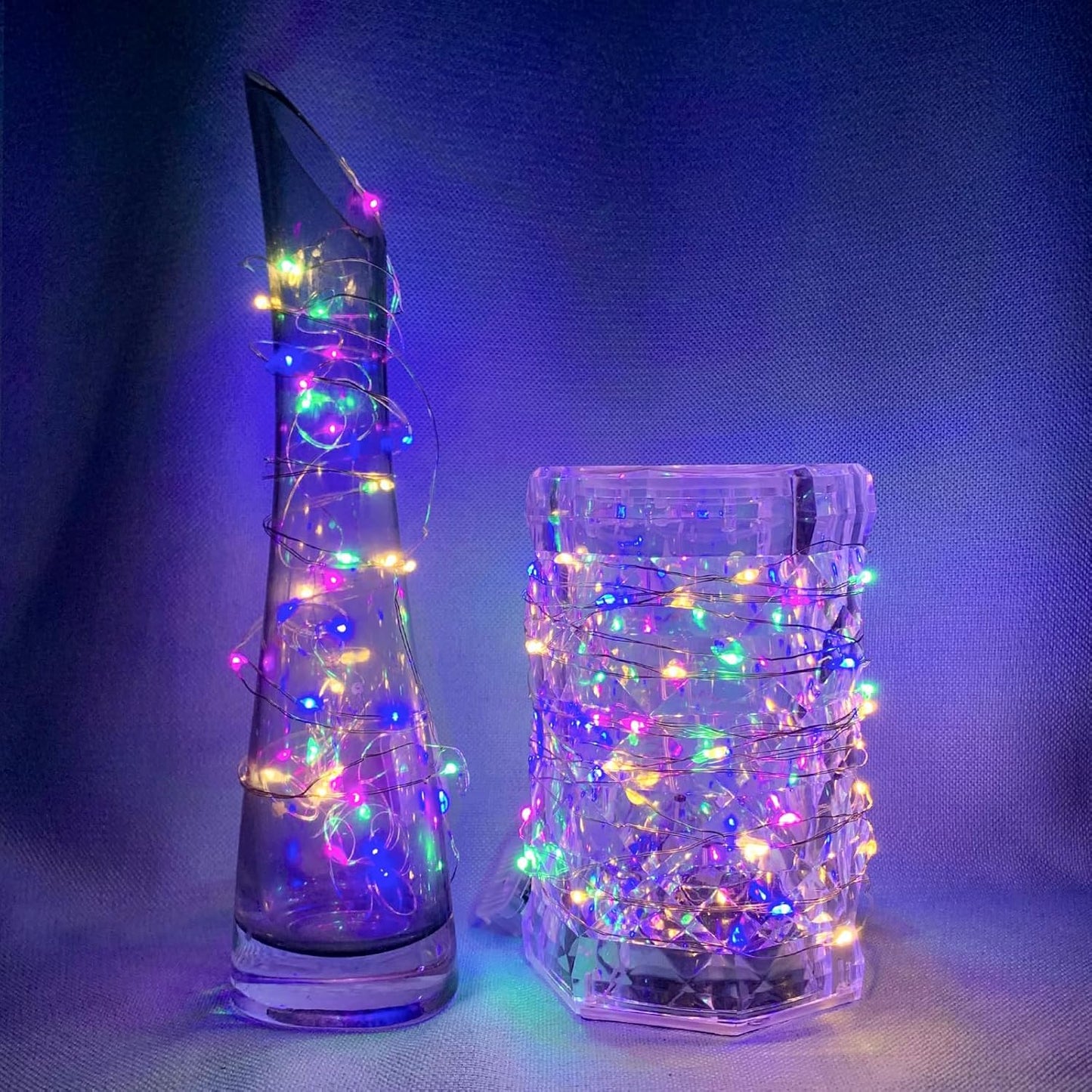 8 Pack Fairy Lights 7Ft 20 LED Twinkle String Lights 3 Modes Battery Operated Waterproof Firefly Starry for Mason Jar Party Wedding Christmas Valentines Day Table Centerpieces,Rainbow