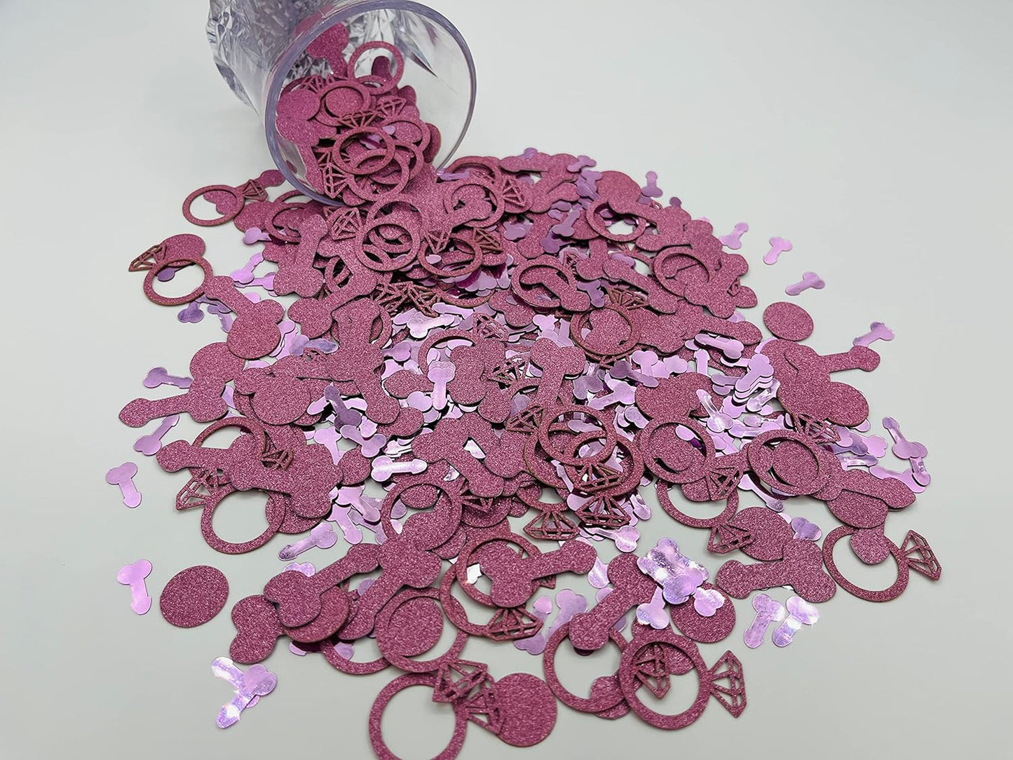 801 Pcs Rose Pink Glitter Cute Sprinkle Confetti Party Decoration for Valentine's Day, Celebration, Wedding, Engagement